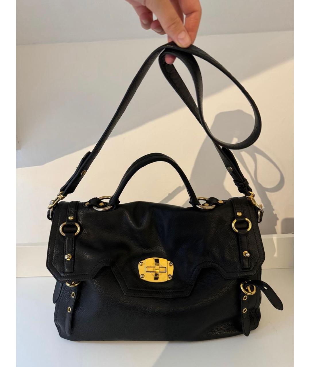 MIU MIU Черная кожаная сумка с короткими ручками, фото 2