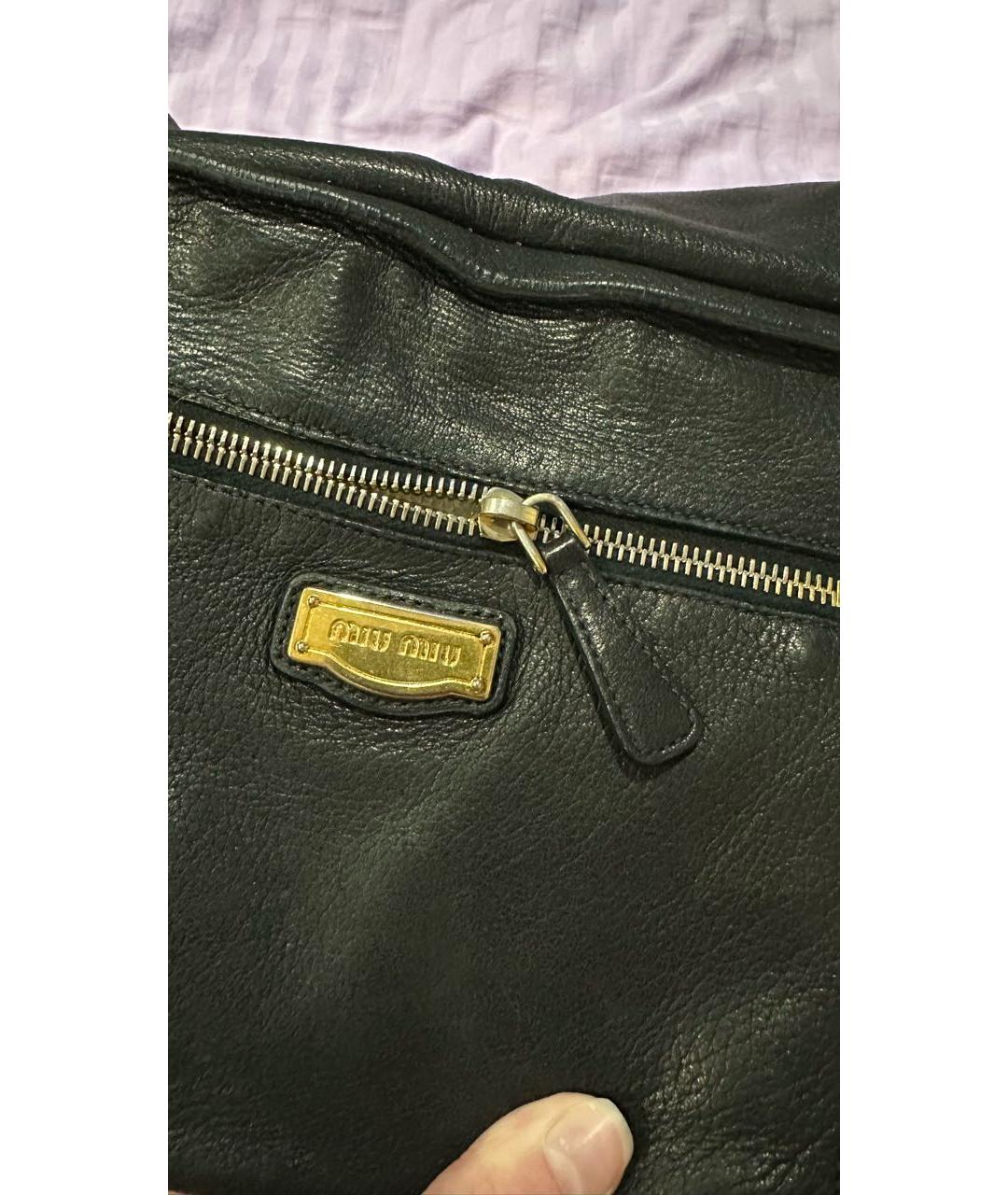 MIU MIU Черная кожаная сумка с короткими ручками, фото 8