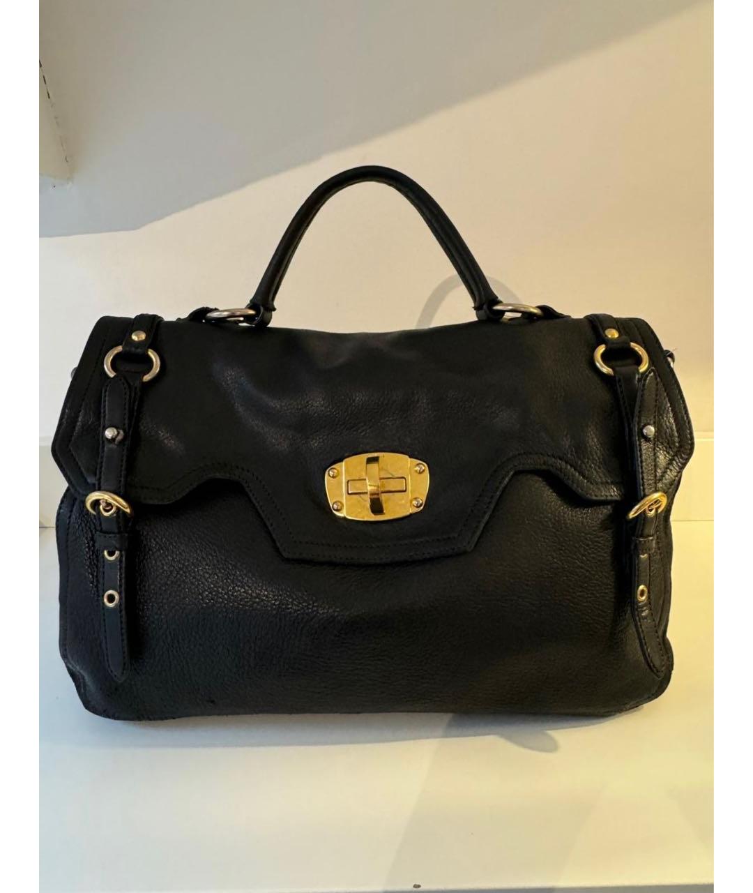 MIU MIU Черная кожаная сумка с короткими ручками, фото 9