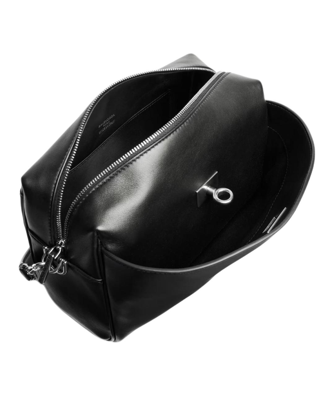 BALENCIAGA Черная кожаная сумка на плечо, фото 5