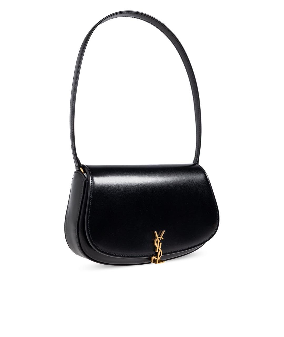 SAINT LAURENT Черная кожаная сумка через плечо, фото 6
