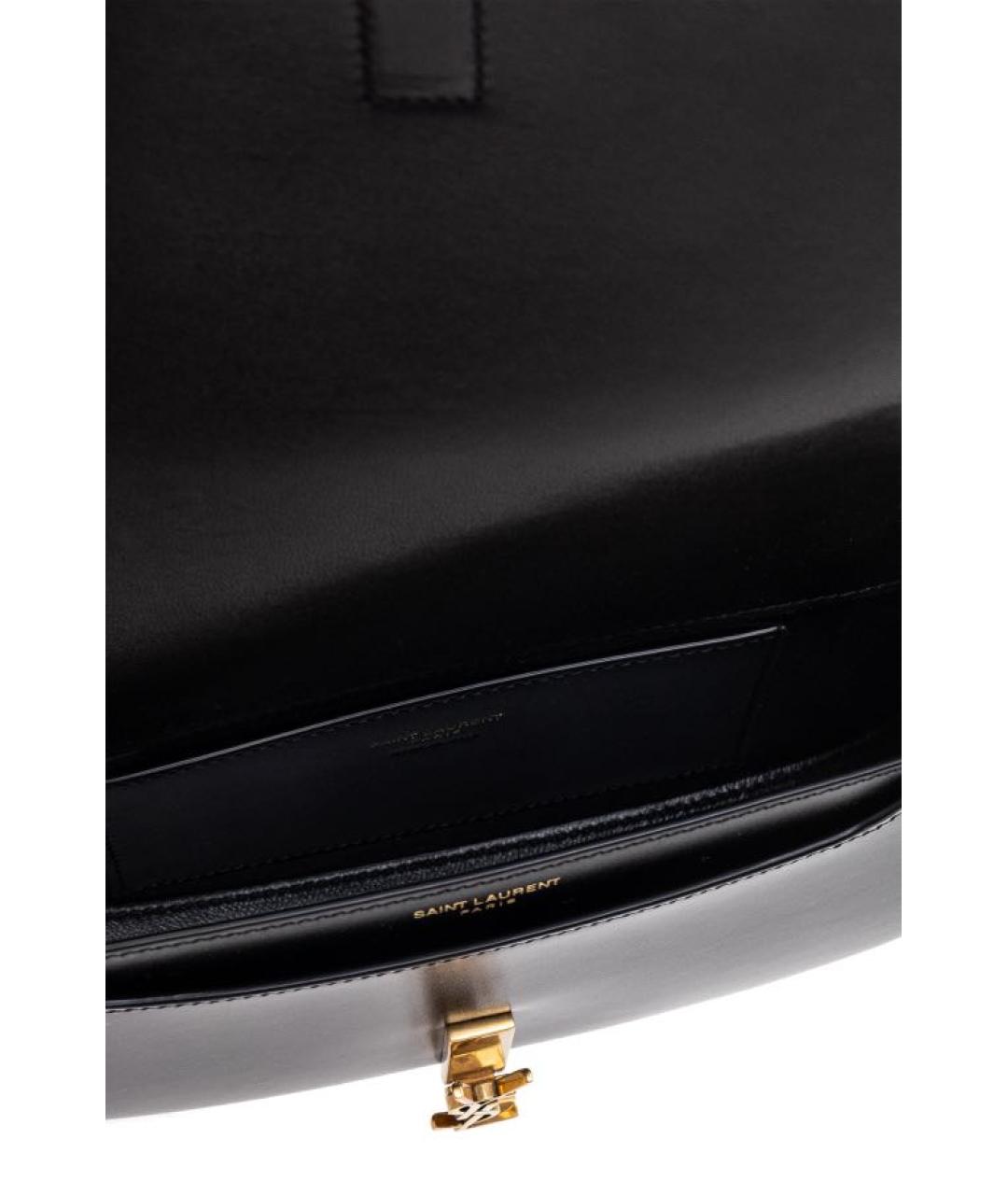 SAINT LAURENT Черная кожаная сумка через плечо, фото 4