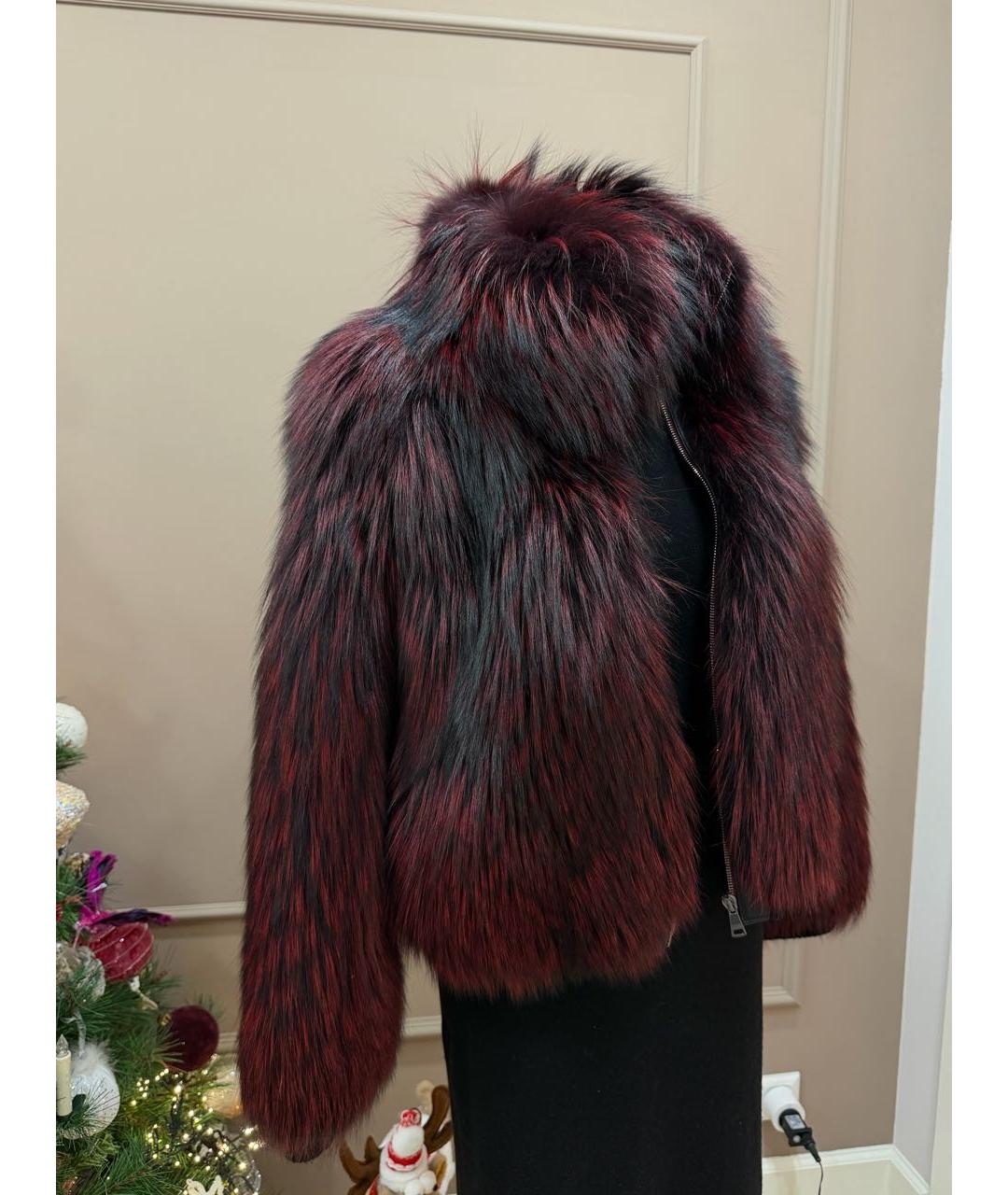 DOLCE&GABBANA Бордовая меховая шуба, фото 2