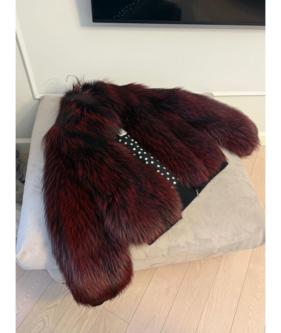 DOLCE&GABBANA Бордовая меховая шуба, фото 4