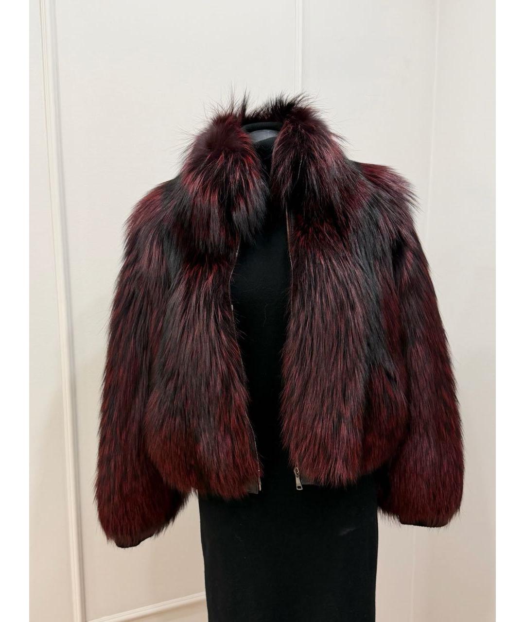 DOLCE&GABBANA Бордовая меховая шуба, фото 3