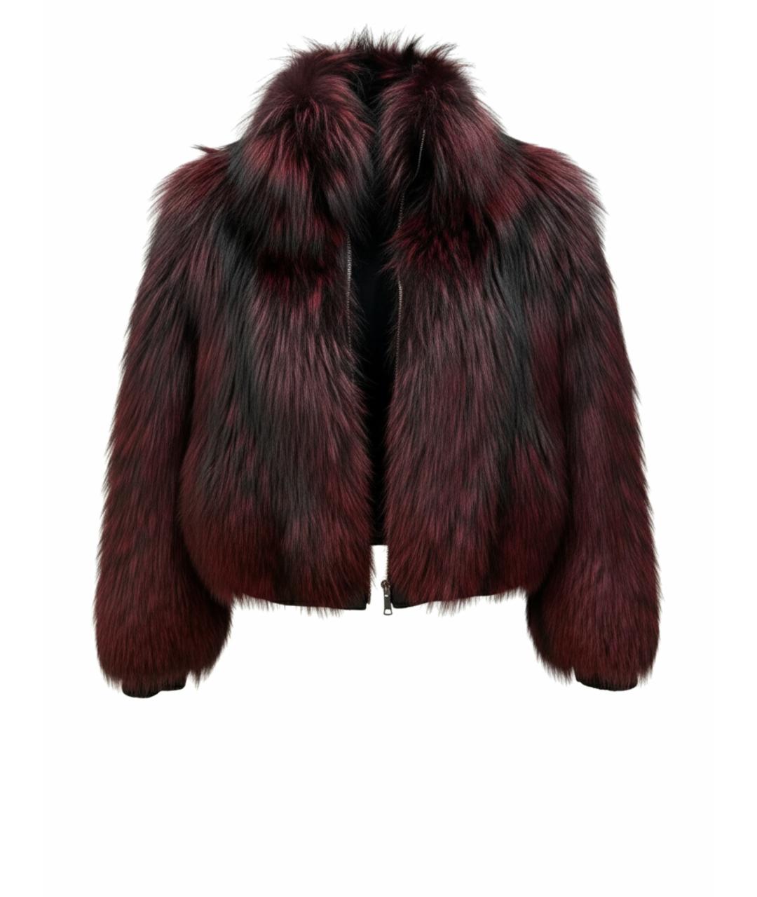 DOLCE&GABBANA Бордовая меховая шуба, фото 7