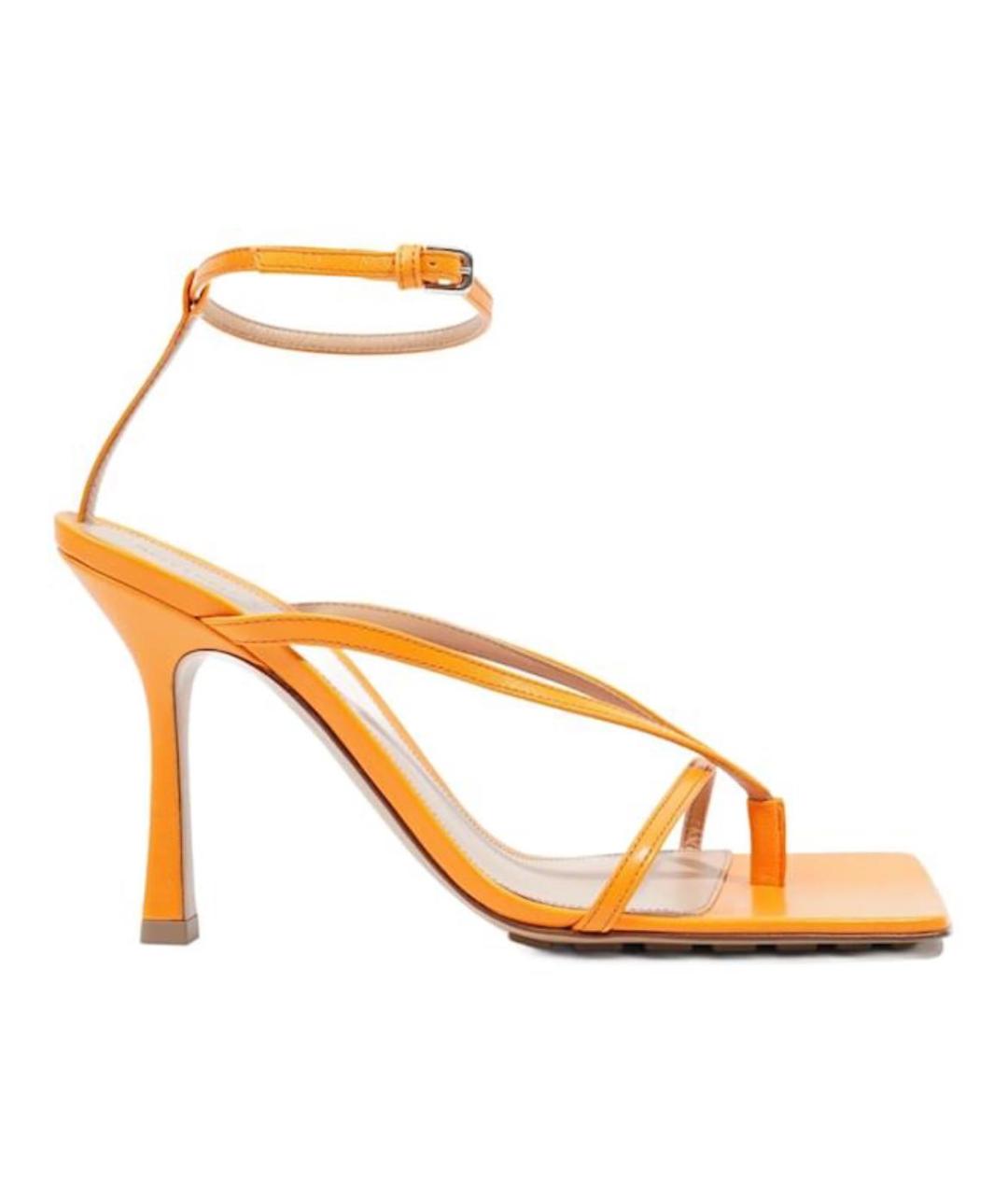 BOTTEGA VENETA Оранжевое кожаные босоножки, фото 1