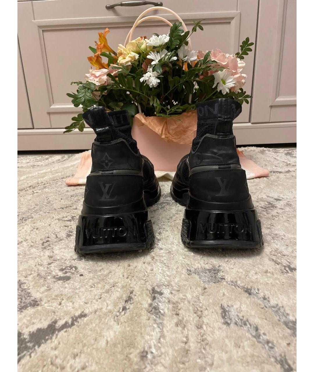 LOUIS VUITTON Черные синтетические высокие кроссовки / кеды, фото 4
