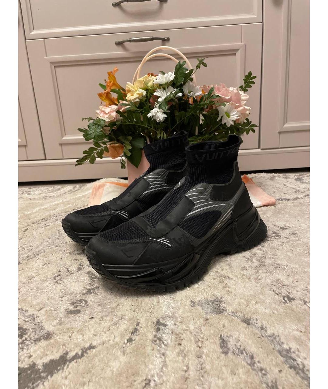 LOUIS VUITTON Черные синтетические высокие кроссовки / кеды, фото 7