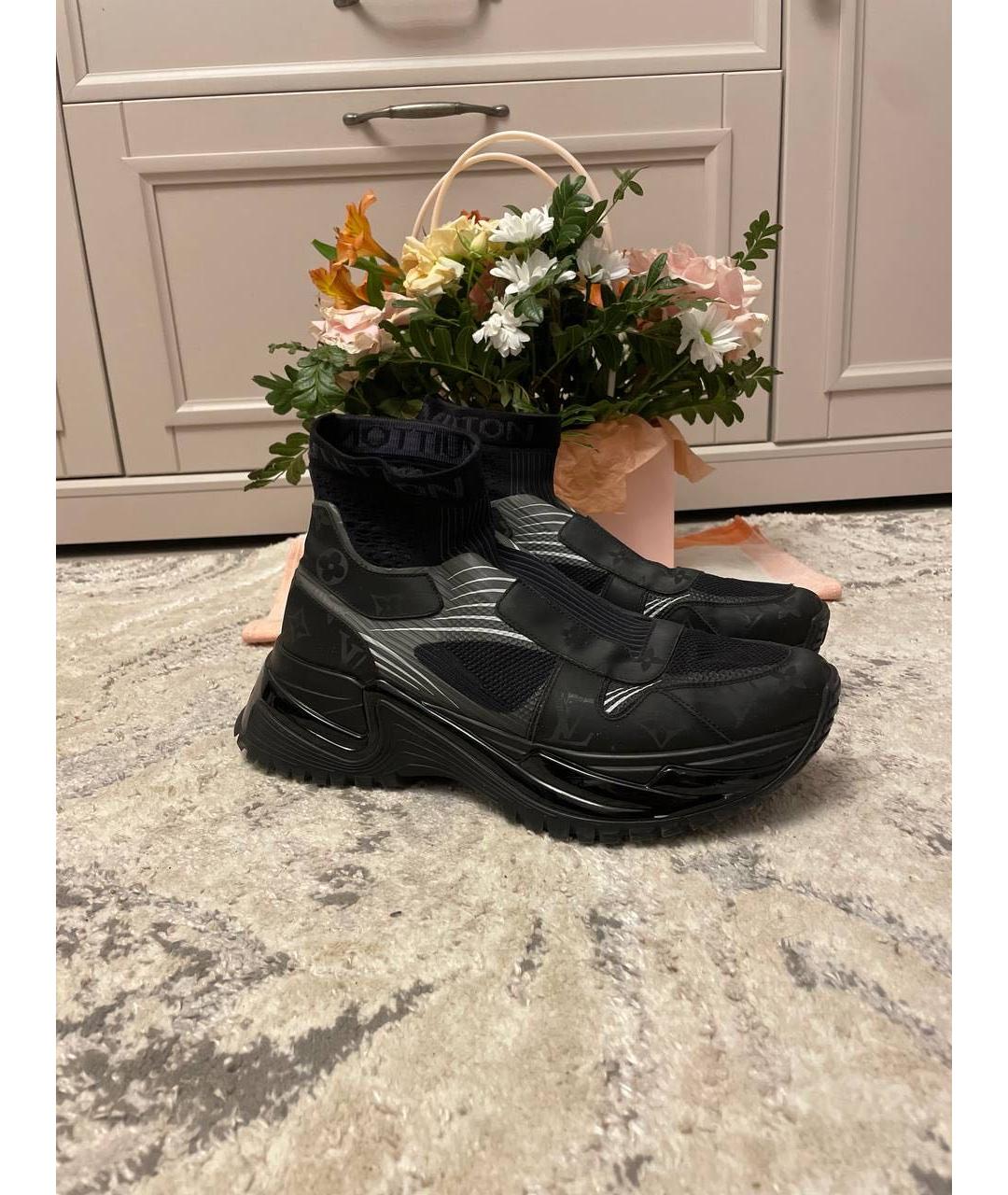 LOUIS VUITTON Черные синтетические высокие кроссовки / кеды, фото 8