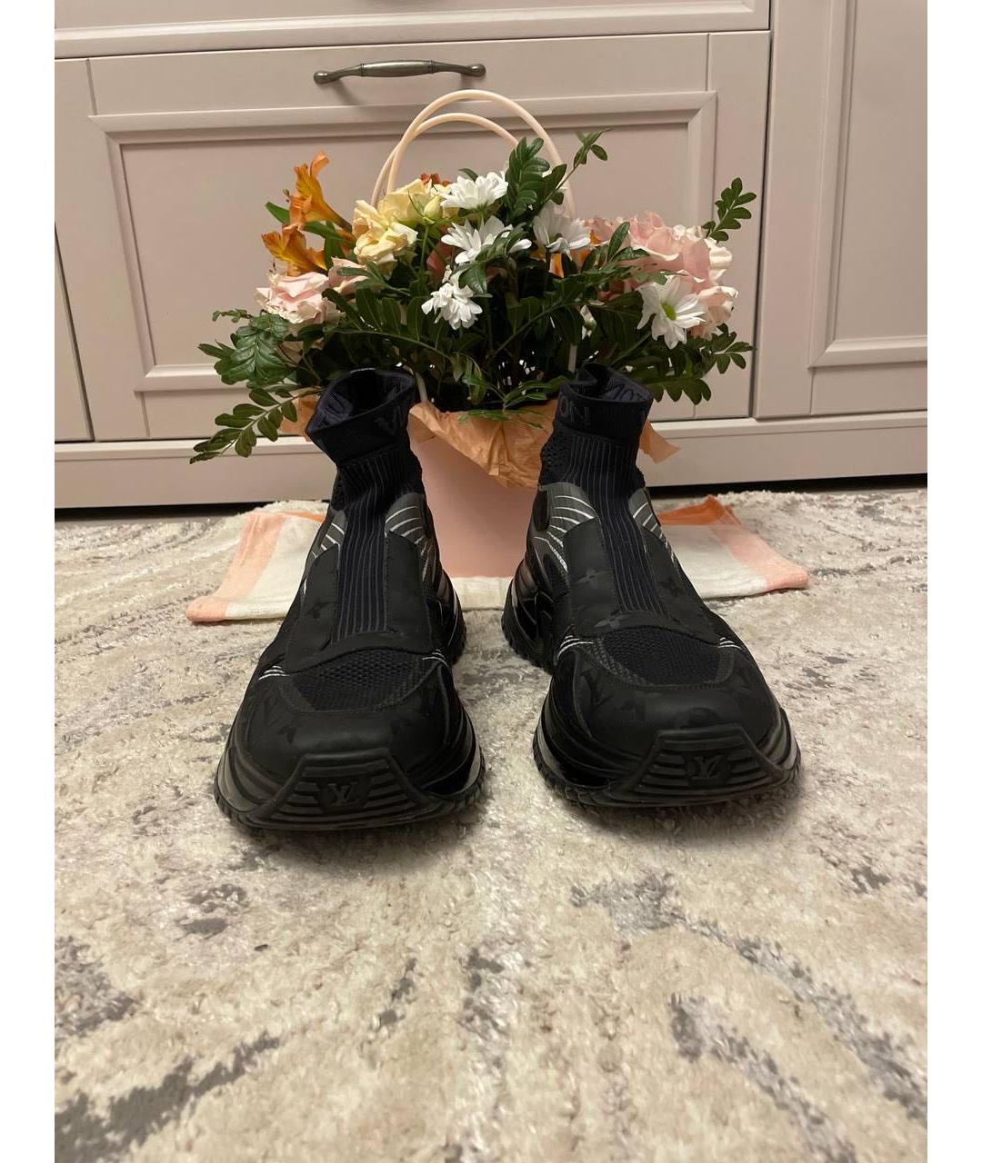 LOUIS VUITTON Черные синтетические высокие кроссовки / кеды, фото 2