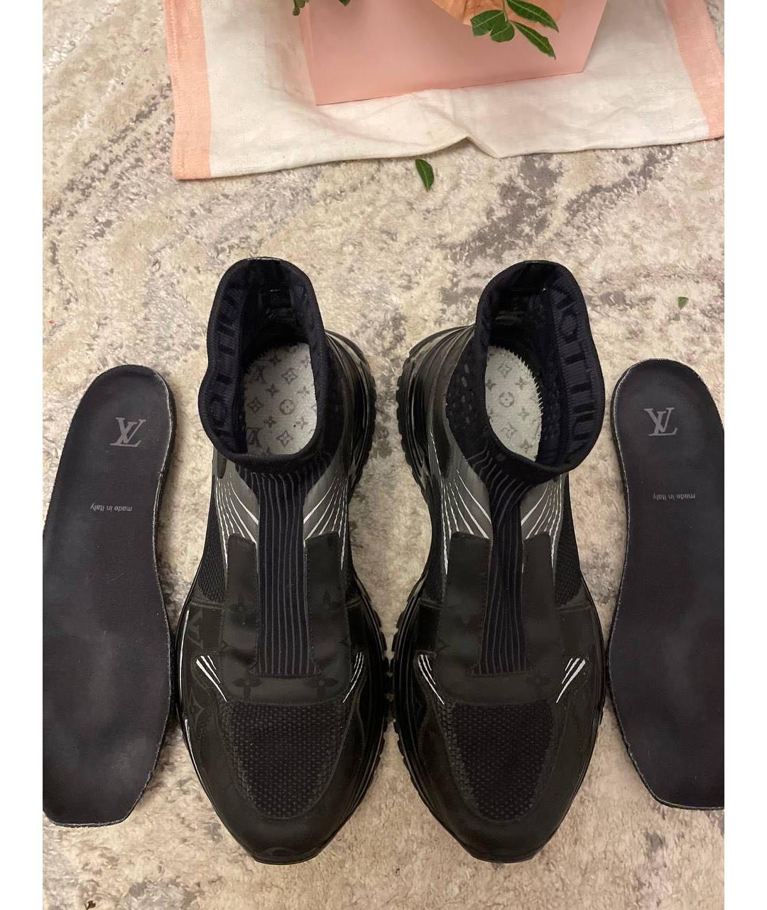 LOUIS VUITTON Черные синтетические высокие кроссовки / кеды, фото 3