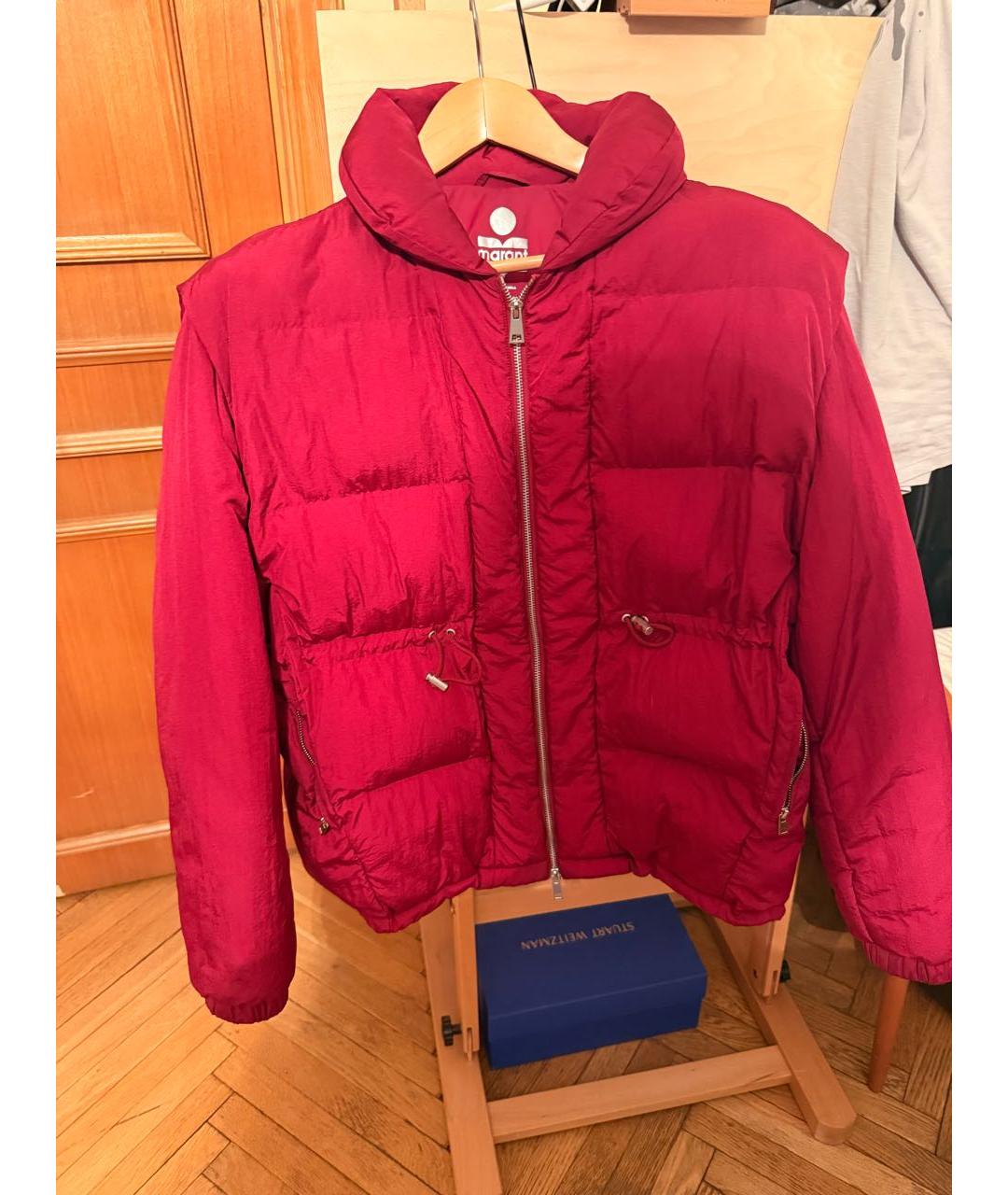 ISABEL MARANT Бордовый полиэстеровый пуховик, фото 5