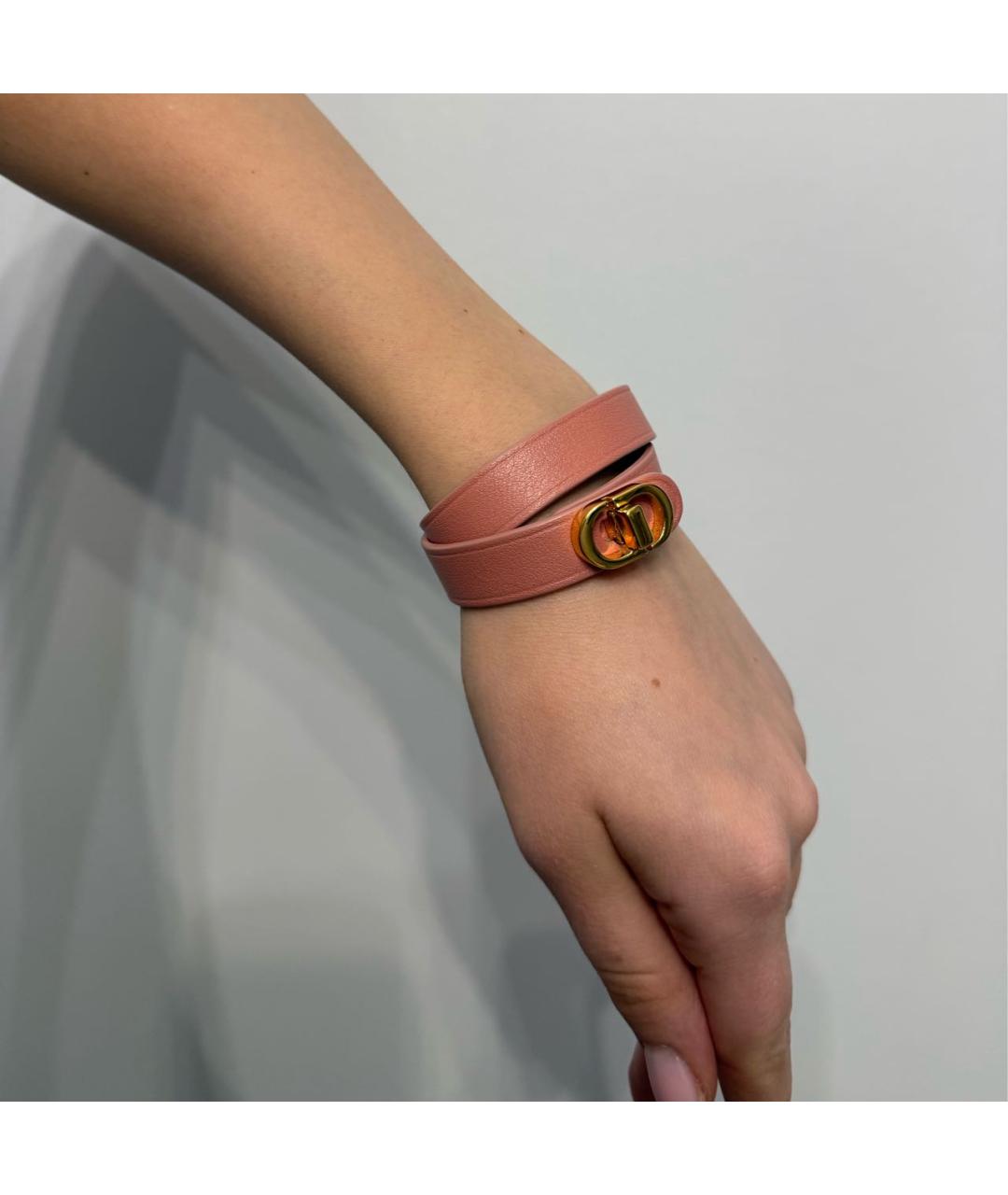 CHRISTIAN DIOR Розовый кожаный браслет, фото 5