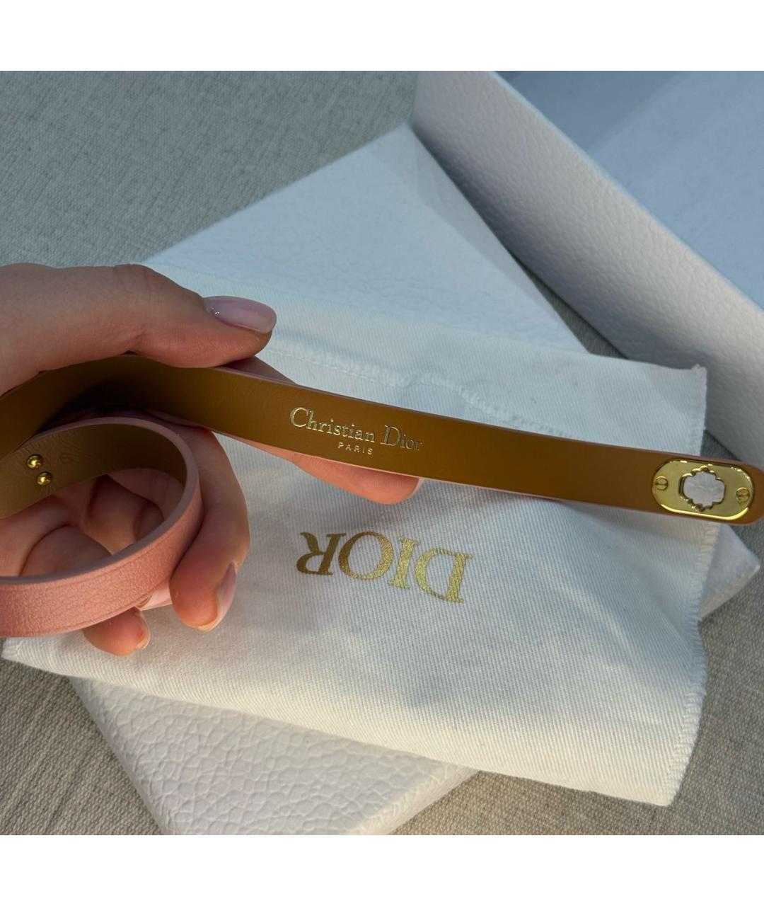 CHRISTIAN DIOR Розовый кожаный браслет, фото 4