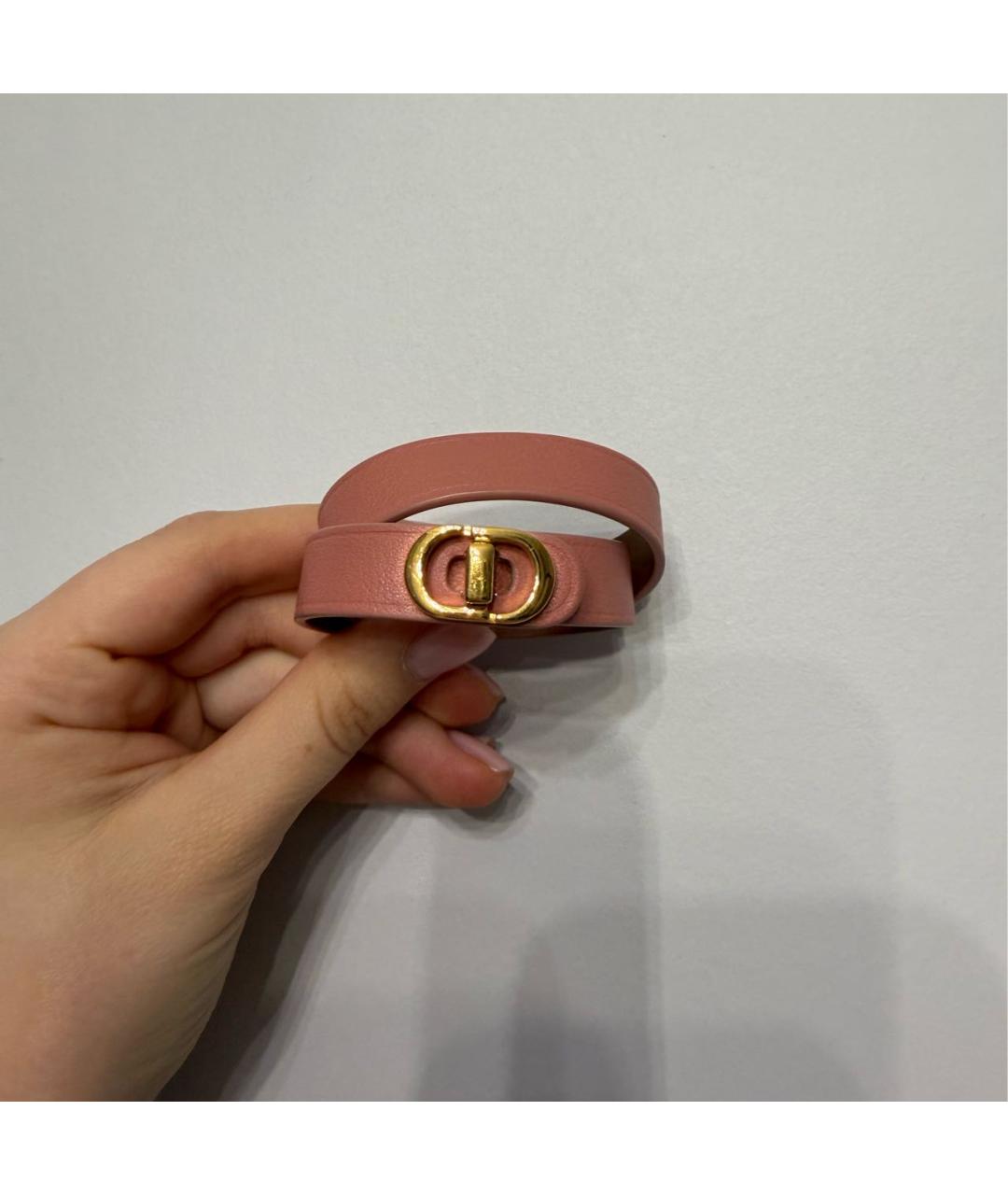 CHRISTIAN DIOR Розовый кожаный браслет, фото 3