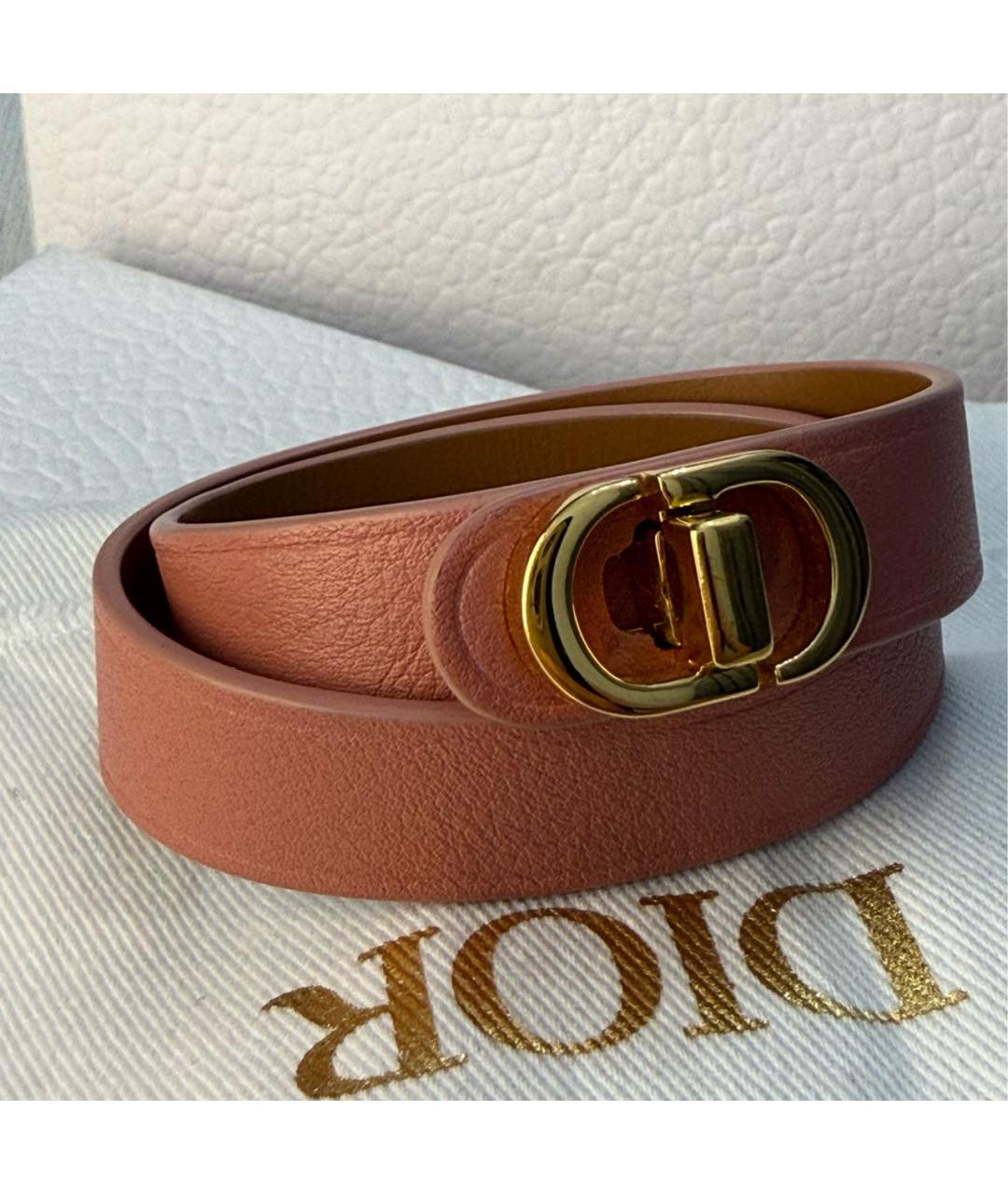 CHRISTIAN DIOR Розовый кожаный браслет, фото 2