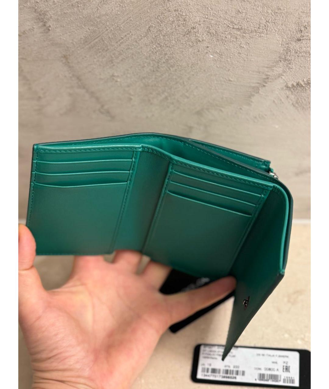 DOLCE&GABBANA Зеленый кожаный кошелек, фото 6