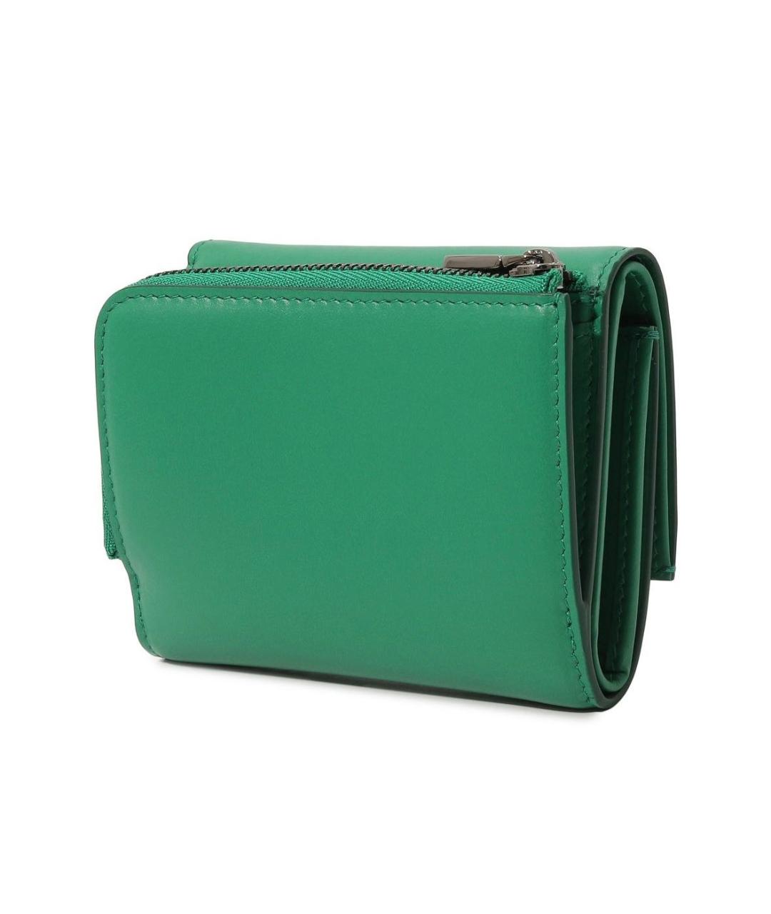 DOLCE&GABBANA Зеленый кожаный кошелек, фото 3