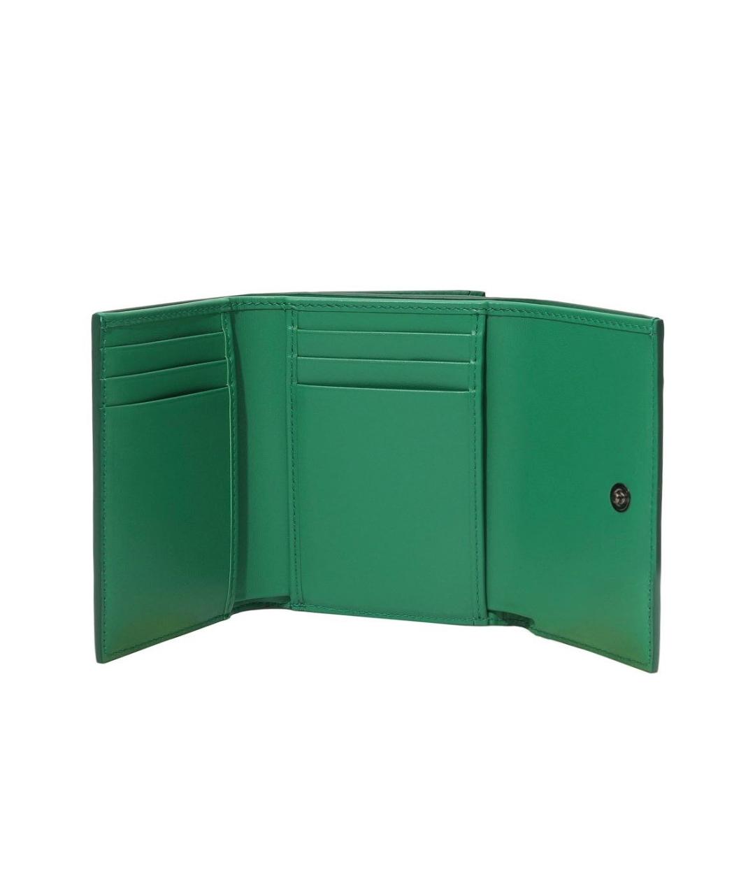DOLCE&GABBANA Зеленый кожаный кошелек, фото 2
