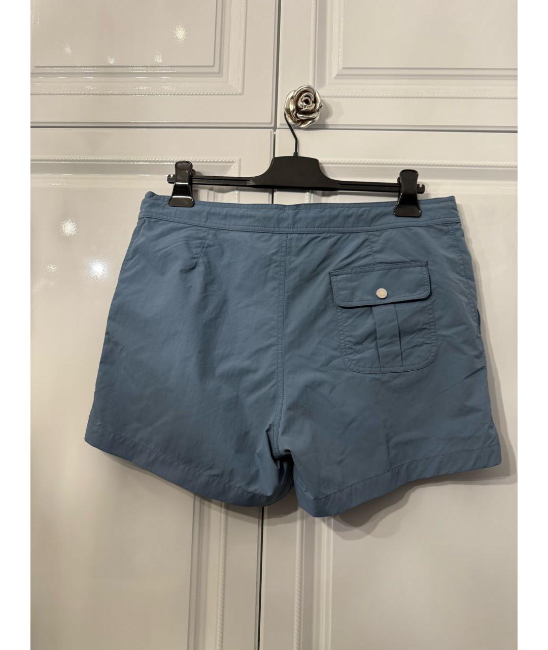 HERMES Голубые полиамидовые шорты, фото 2