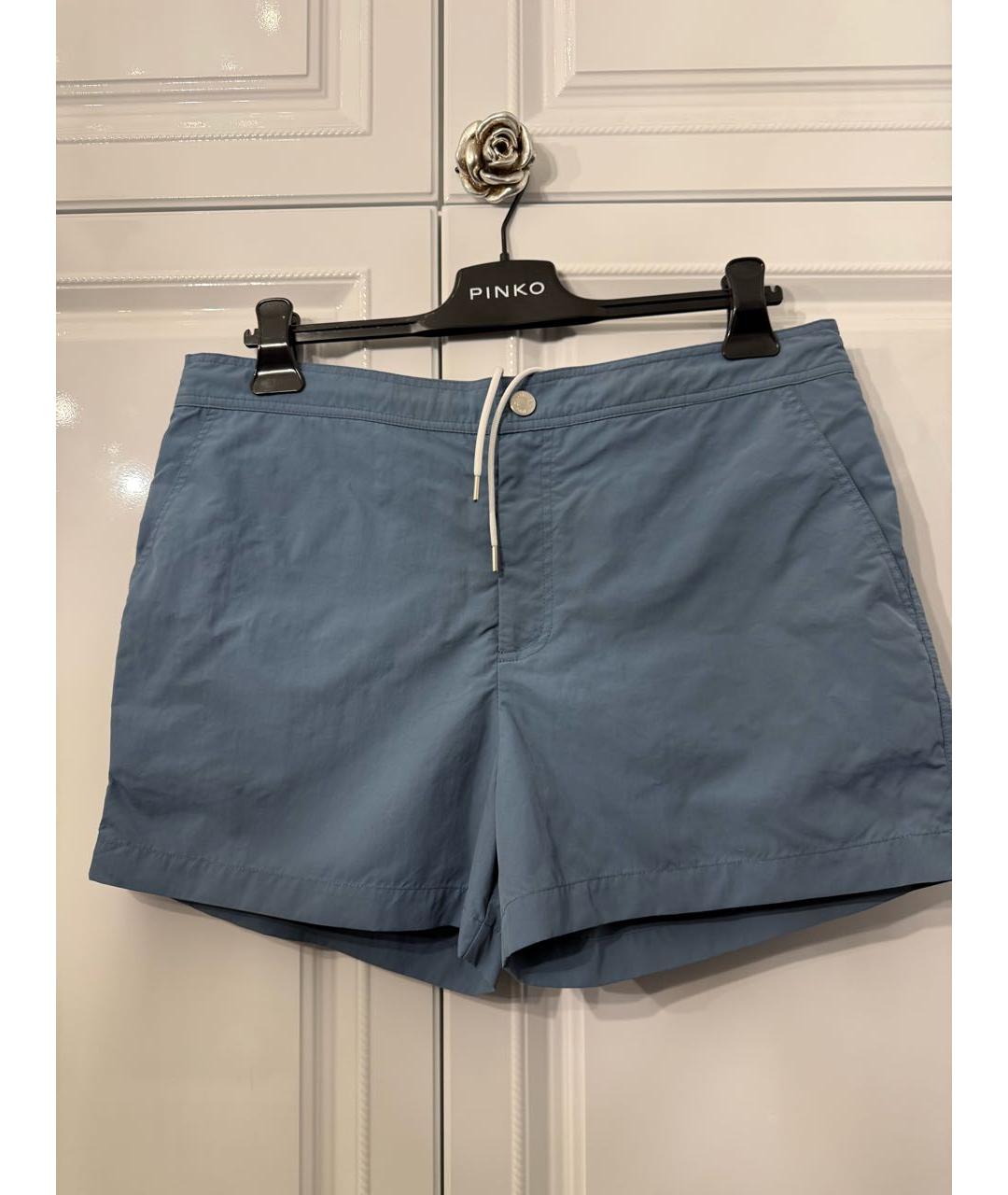 HERMES Голубые полиамидовые шорты, фото 7