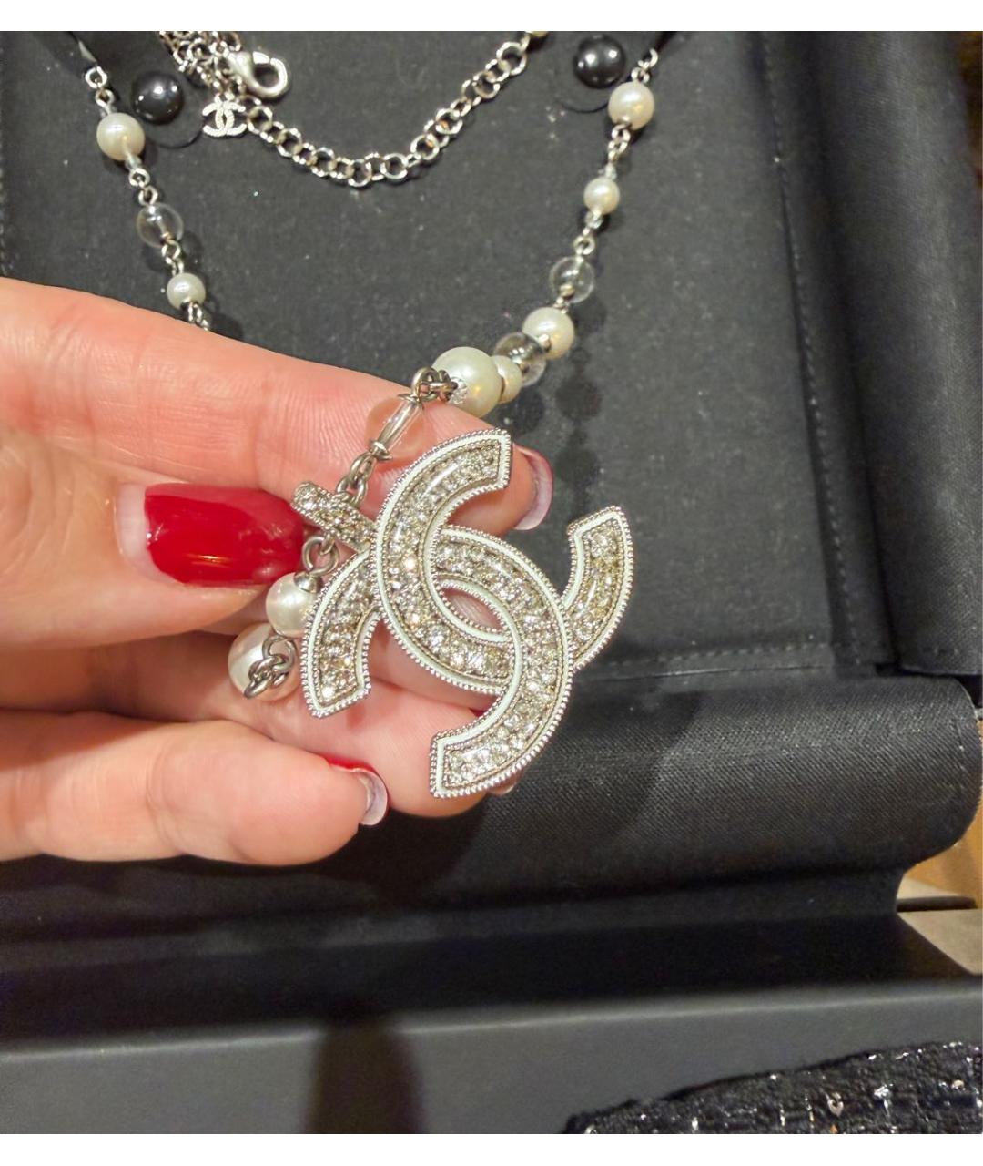 CHANEL Серебряное металлическое колье, фото 3