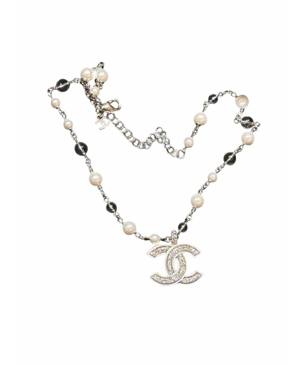 CHANEL Серебряное металлическое колье, фото 1