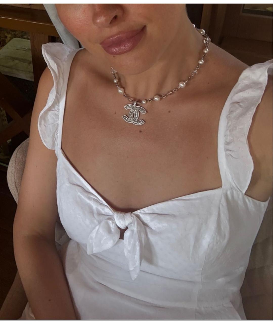 CHANEL Серебряное металлическое колье, фото 5