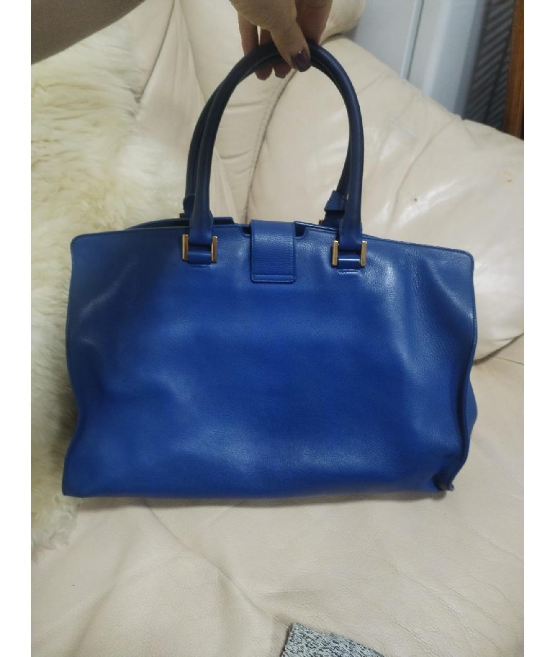 YVES SAINT LAURENT VINTAGE Синяя кожаная сумка через плечо, фото 3