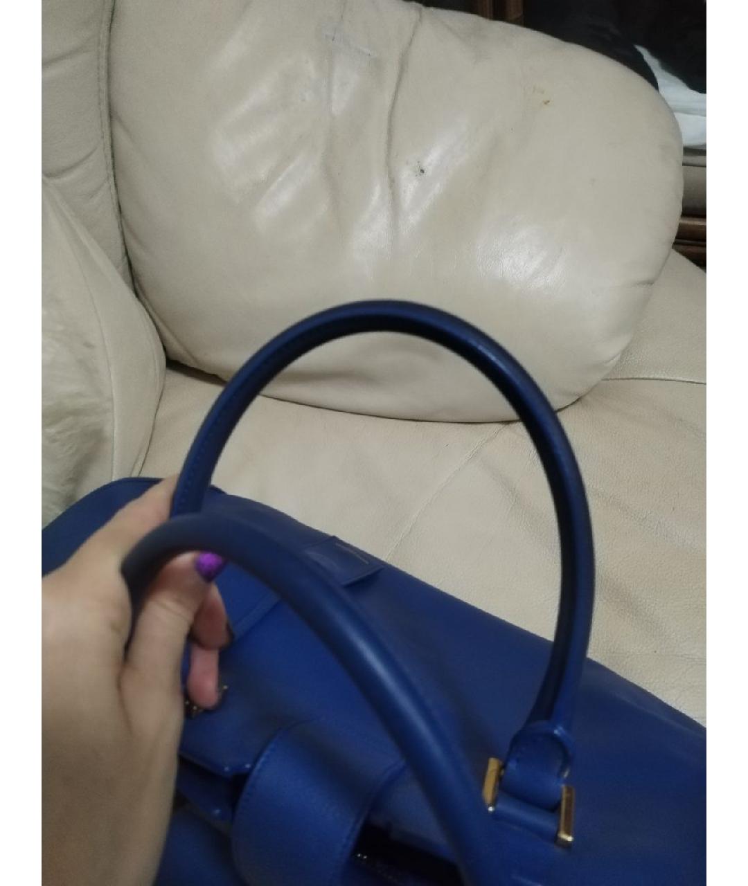 YVES SAINT LAURENT VINTAGE Синяя кожаная сумка через плечо, фото 5