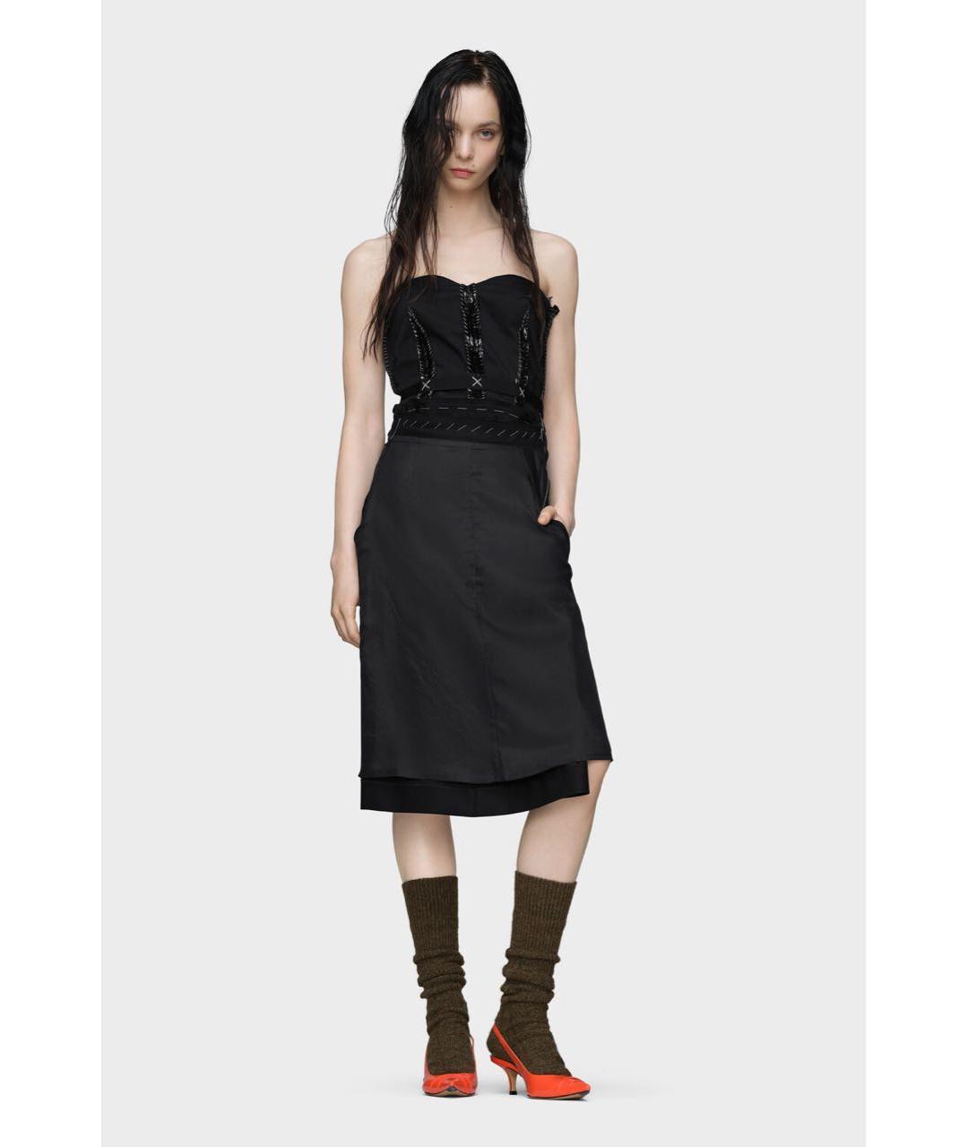 MAISON MARGIELA Черное шелковое вечернее платье, фото 6