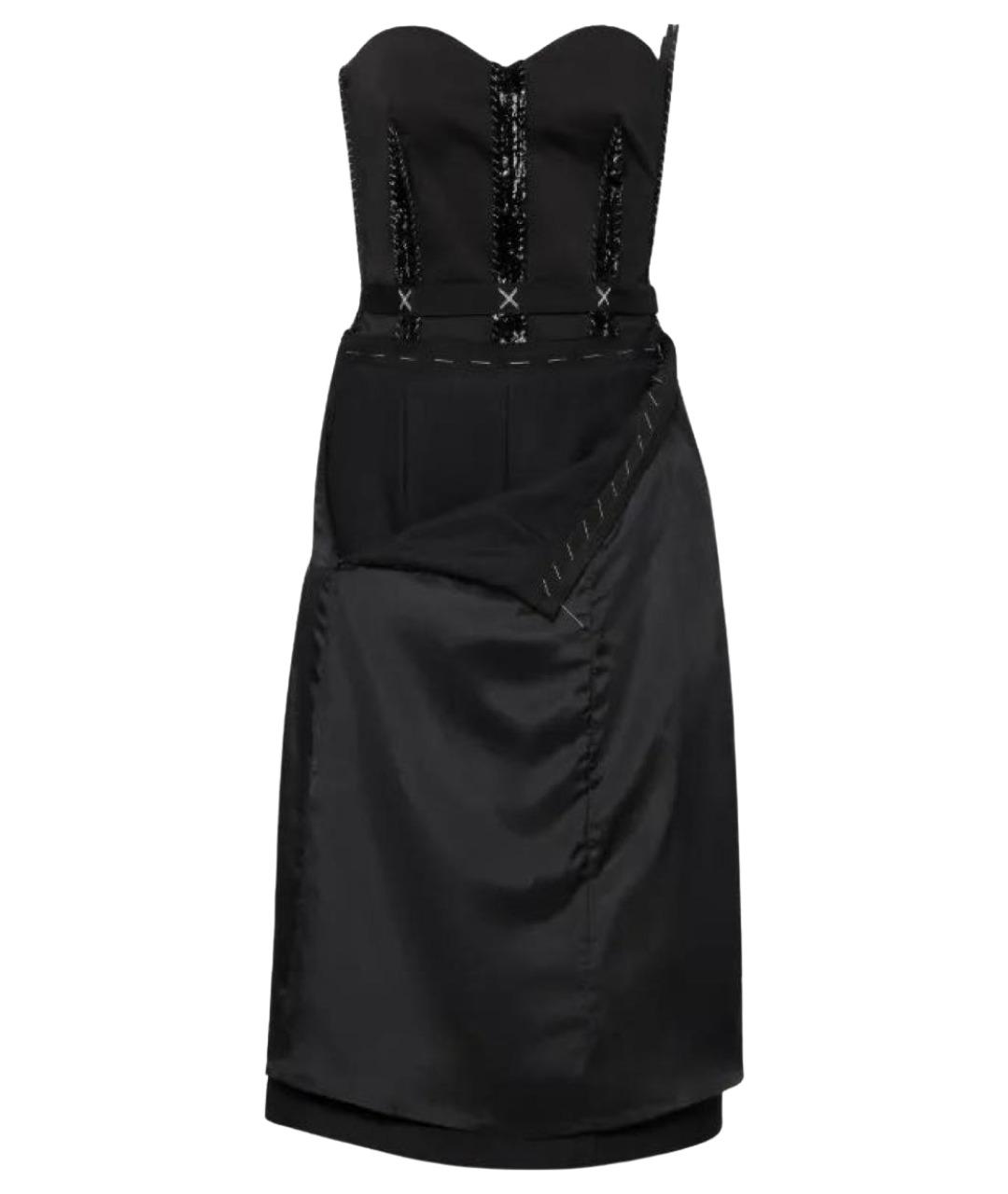 MAISON MARGIELA Черное шелковое вечернее платье, фото 1