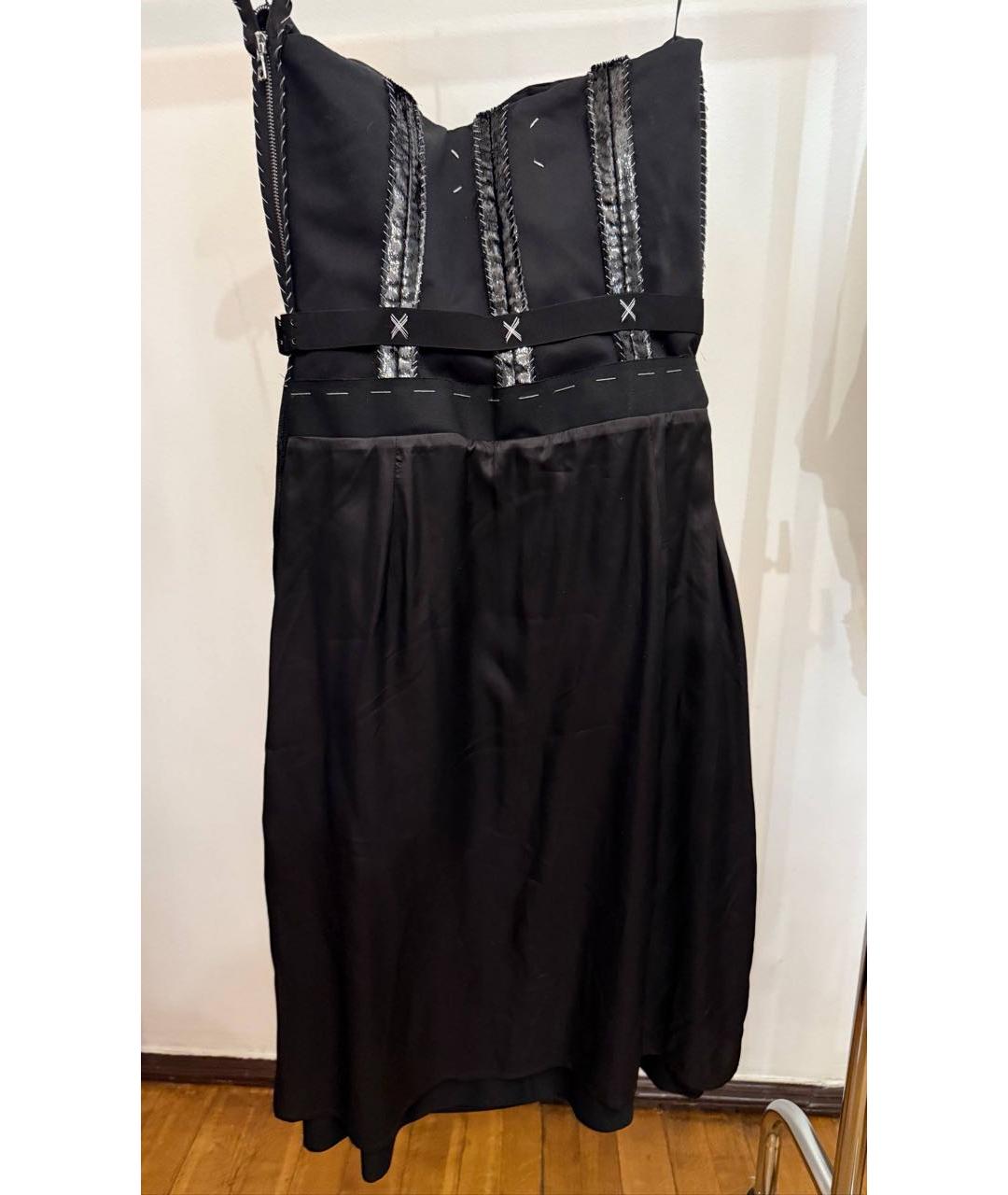 MAISON MARGIELA Черное шелковое вечернее платье, фото 2