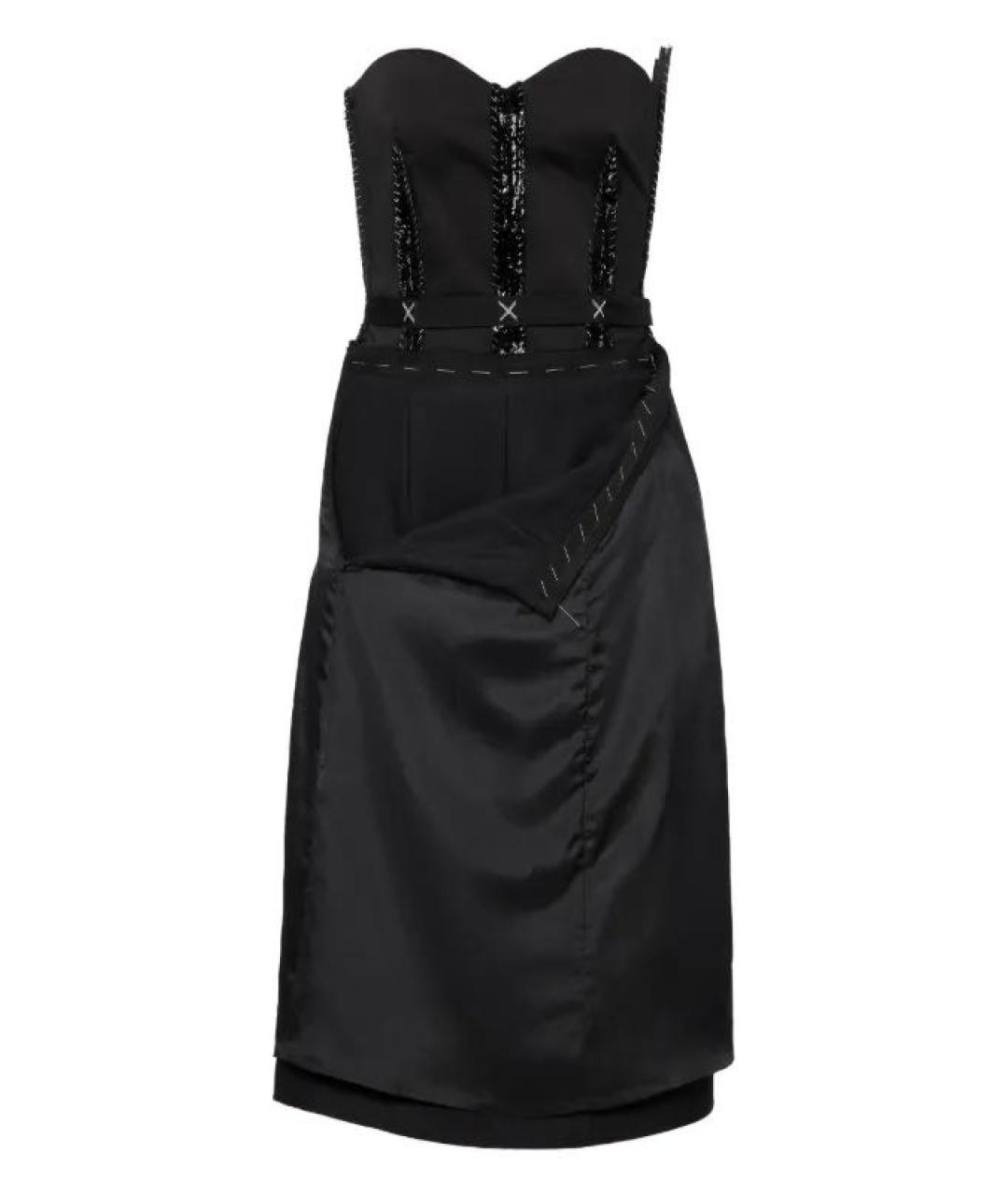 MAISON MARGIELA Черное шелковое вечернее платье, фото 7