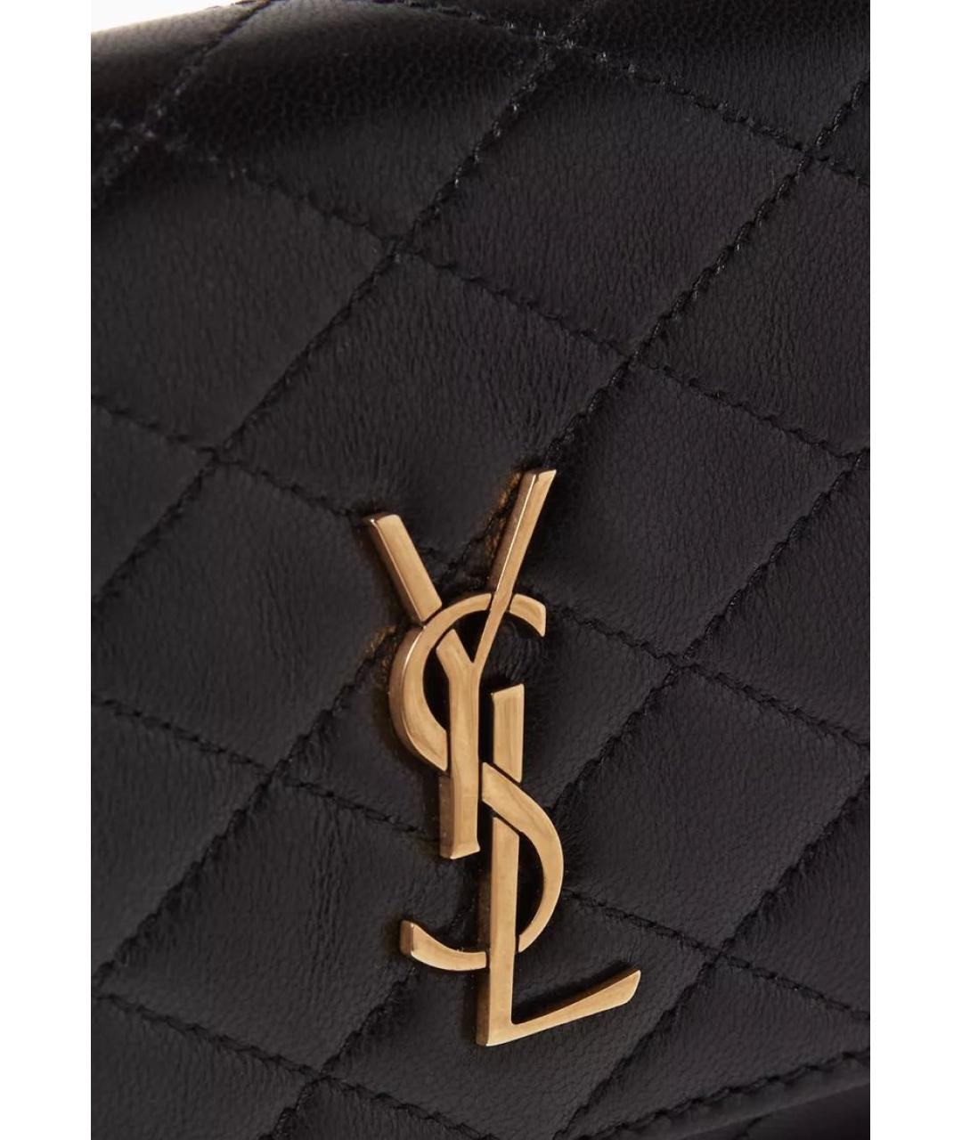 SAINT LAURENT Черная кожаная сумка через плечо, фото 4