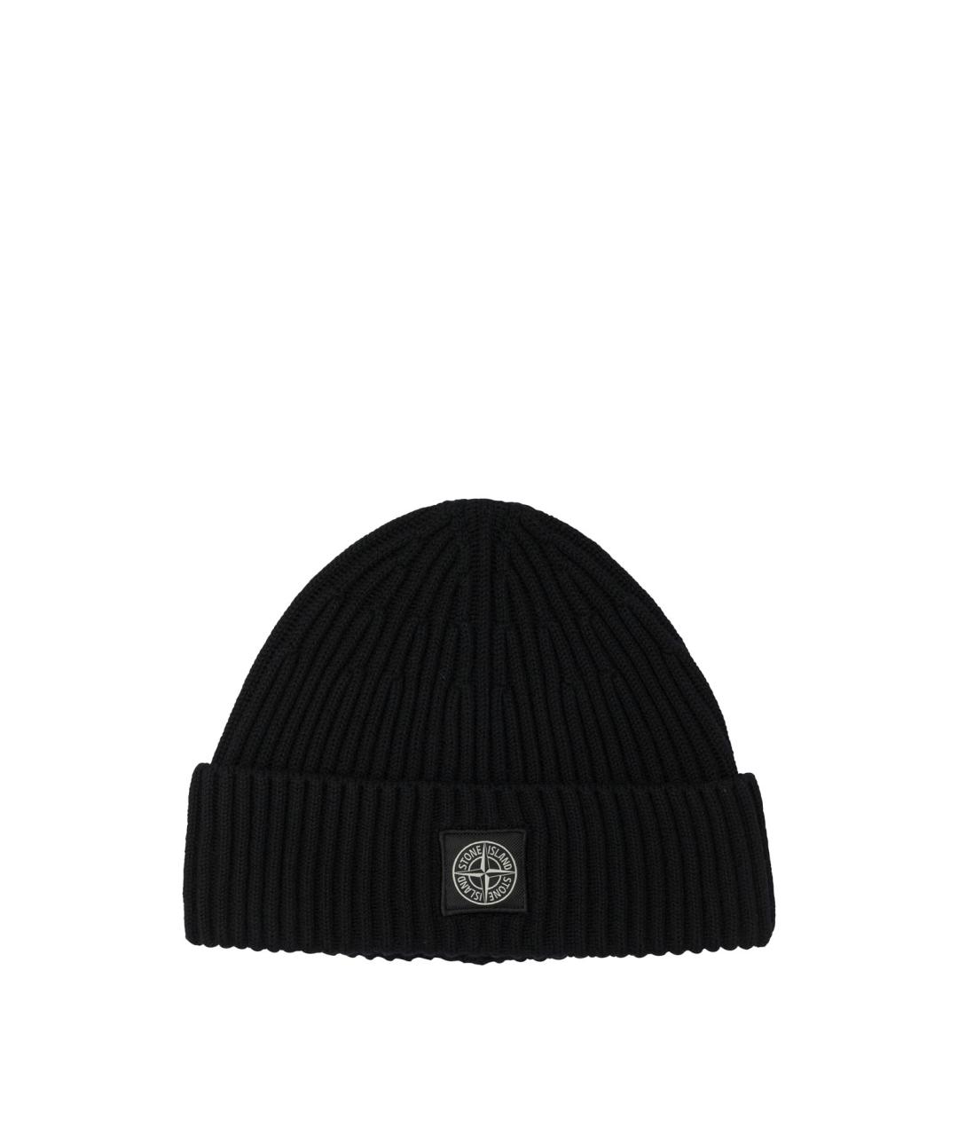 STONE ISLAND Черная шерстяная шапка, фото 1