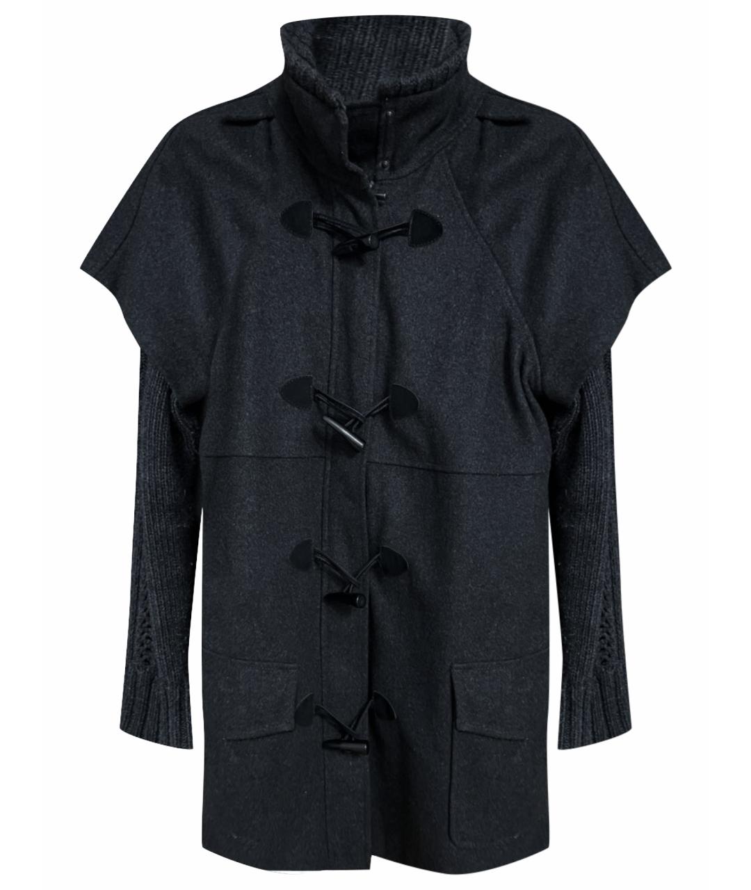 JEAN PAUL GAULTIER Антрацитовое шерстяное пальто, фото 1