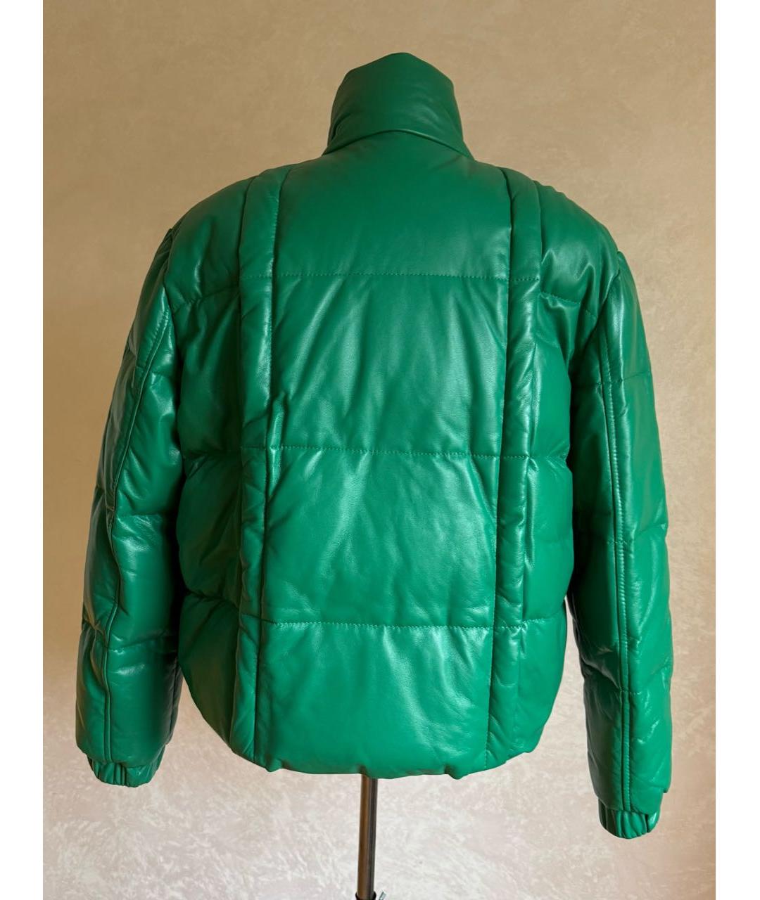 BOTTEGA VENETA Зеленая кожаная куртка, фото 7