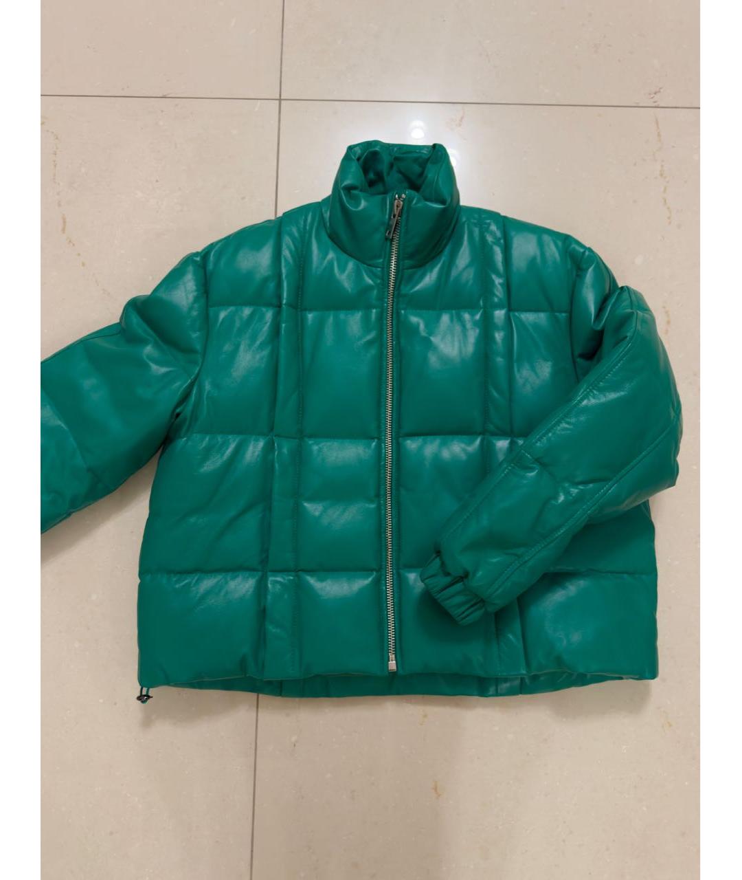 BOTTEGA VENETA Зеленая кожаная куртка, фото 3