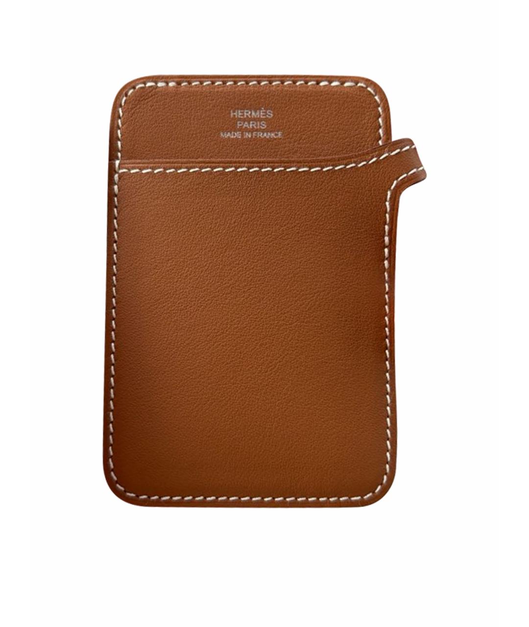 HERMES Коричневый кожаный кардхолдер, фото 1