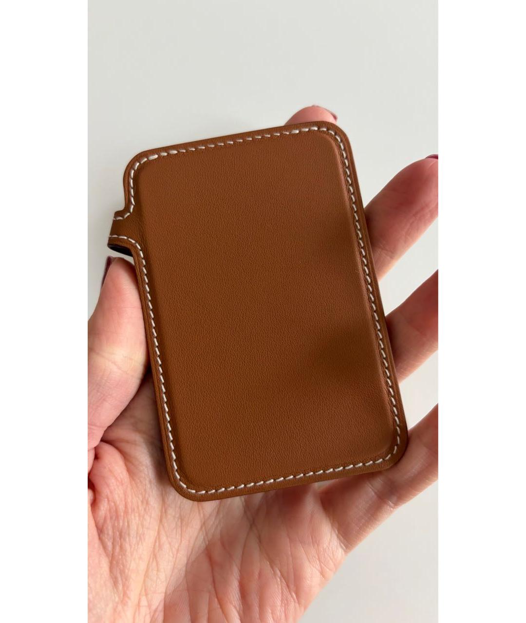 HERMES Коричневый кожаный кардхолдер, фото 3