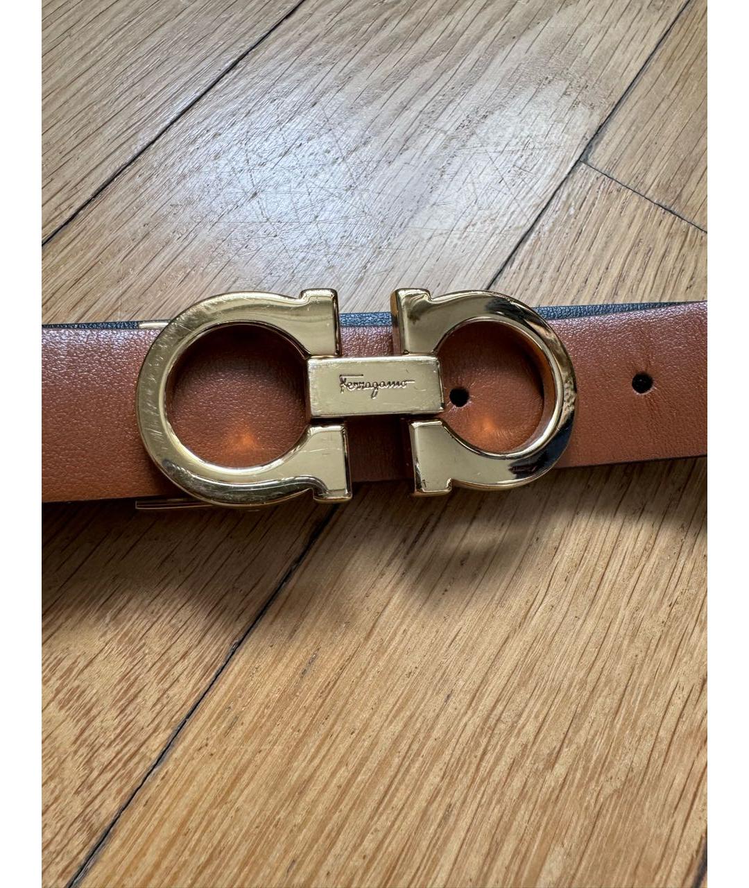 FERRAGAMO Коричневый кожаный ремень, фото 3