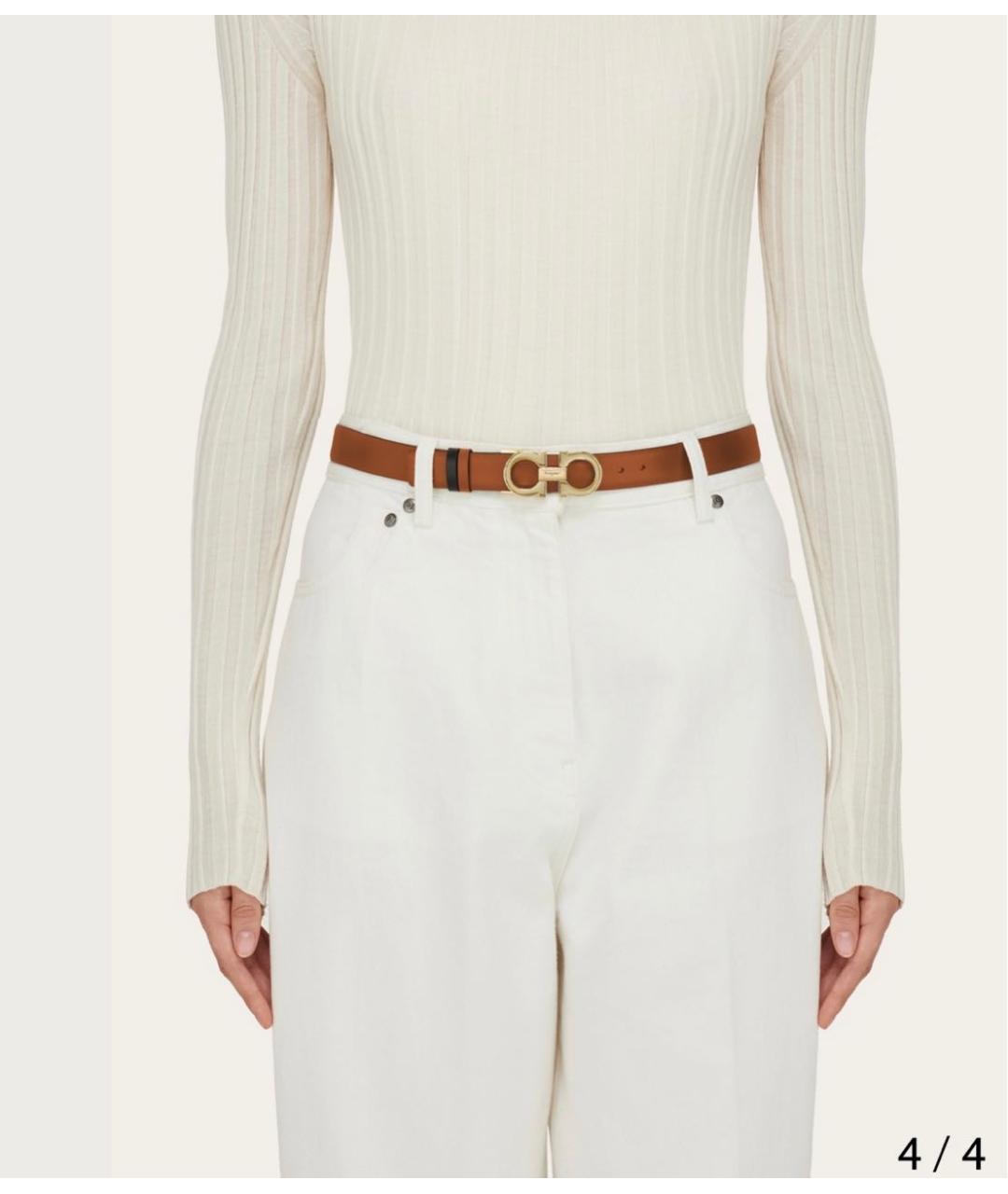 FERRAGAMO Коричневый кожаный ремень, фото 7