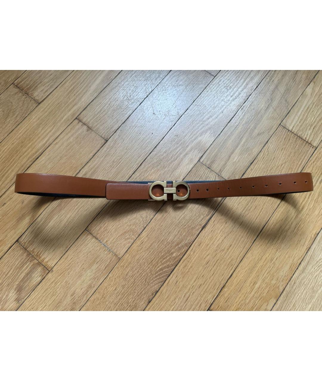 FERRAGAMO Коричневый кожаный ремень, фото 2