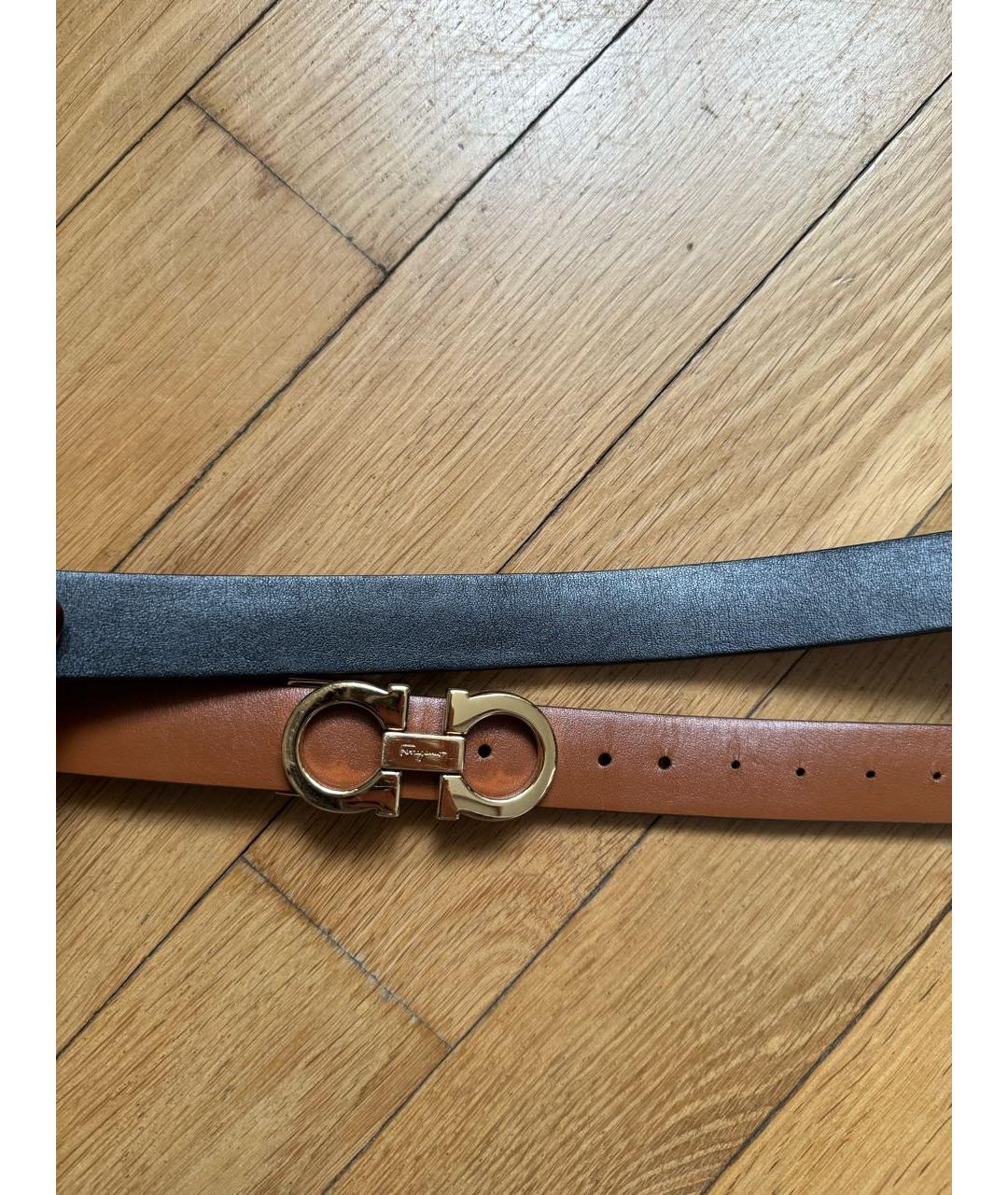 FERRAGAMO Коричневый кожаный ремень, фото 4