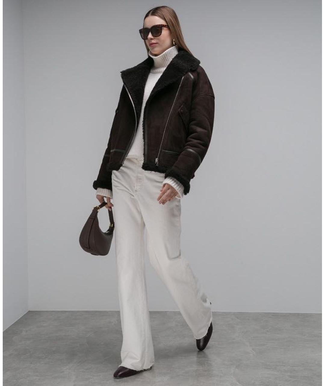 YVES SALOMON Коричневая замшевая дубленка, фото 2