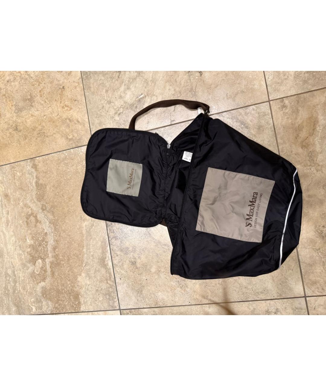 'S MAX MARA Черный полиэстеровый пуховик, фото 7