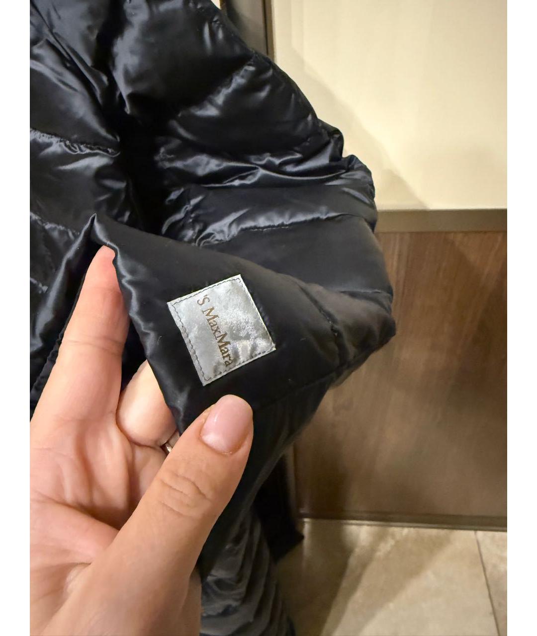 'S MAX MARA Черный полиэстеровый пуховик, фото 6