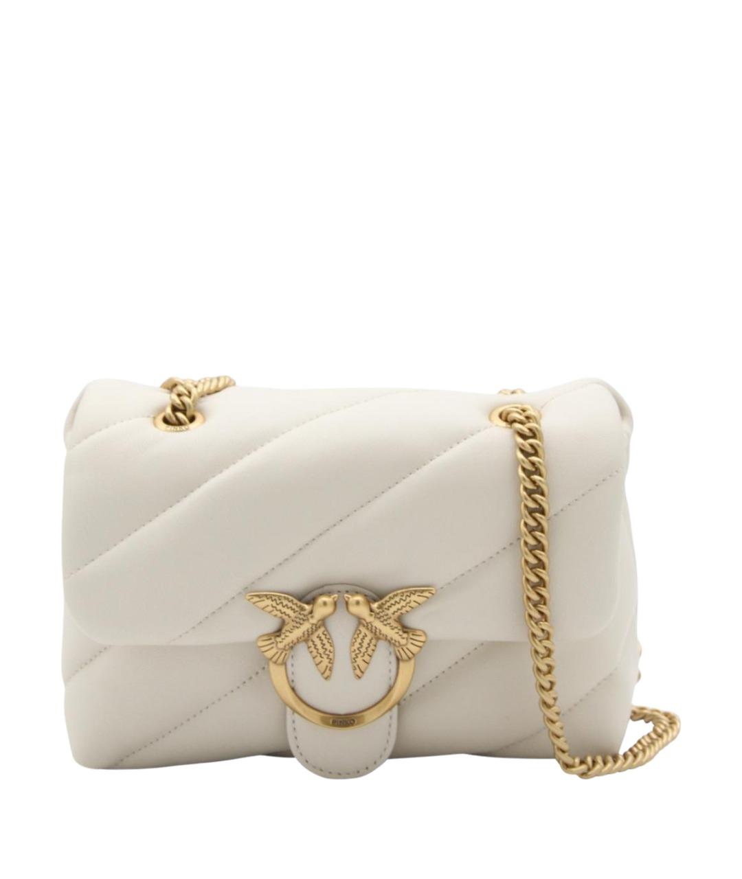 PINKO Белая кожаная сумка через плечо, фото 1